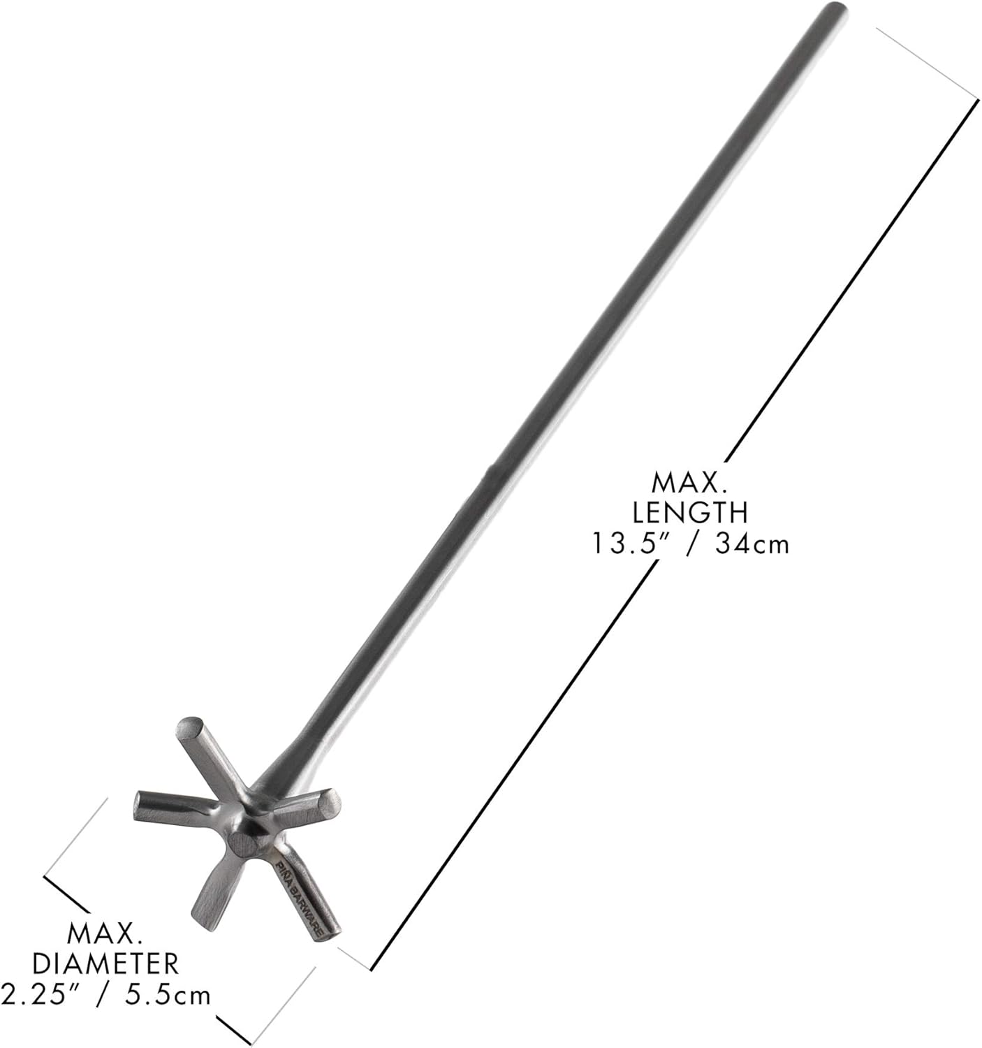 Pi?a Barware Swizzle Stick Stirrer - Stainless Steel with Smooth Matte Finish (One Swizzle Stick)