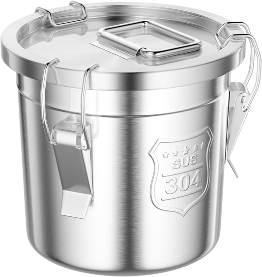 202 OZ Stainless Steel Canister Rice Cereal Grain Storage Containers with Lid Airtight Coffee Bean Storage Milk Flour Sugar Food Storage for Home Bar Restaurant (6L/202 OZ)
