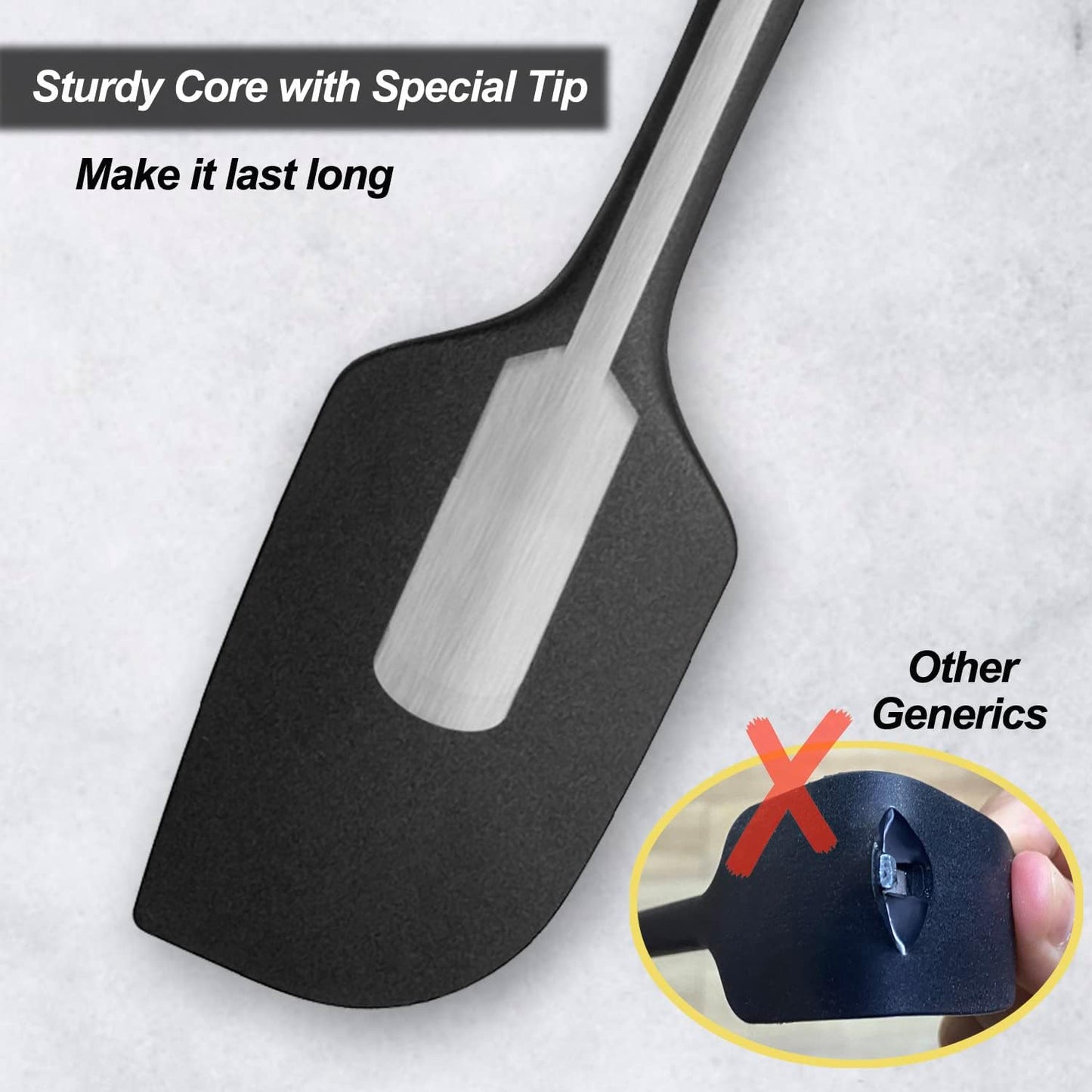 3 Pack Large Silicone Spatula for Kitchen,600°F Heat resistant Rubber Spatulas for Baking,Cooking, Scraping,and Mixing,Non Stick Kitchen Utensils, BPA Free, 11.2 IN, Multicolors