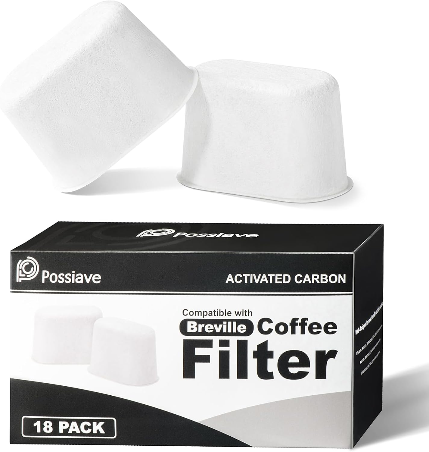 18-Pack Charcoal Water Filters Compatible with Breville BWF100 Machines, Breville Espresso Machine Water Filter Replacements