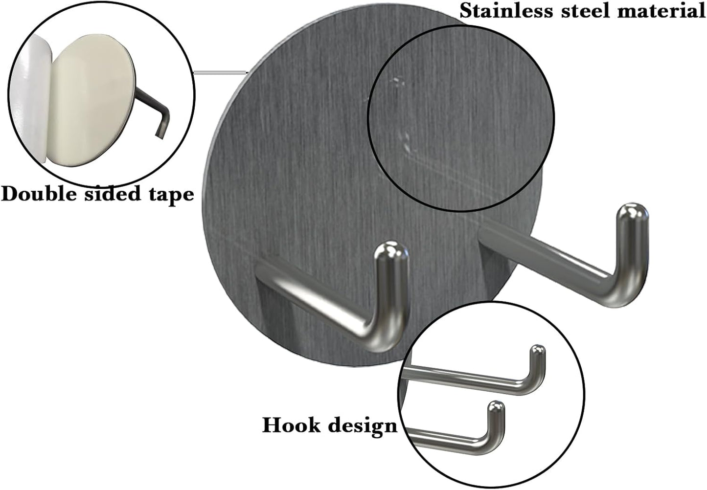 2 Pack Stainless Steel Espresso Portafilter Rack, Wall Mount Coffee Portafilter Holder for 51mm 53mm 58mm Portafilters (Silver)