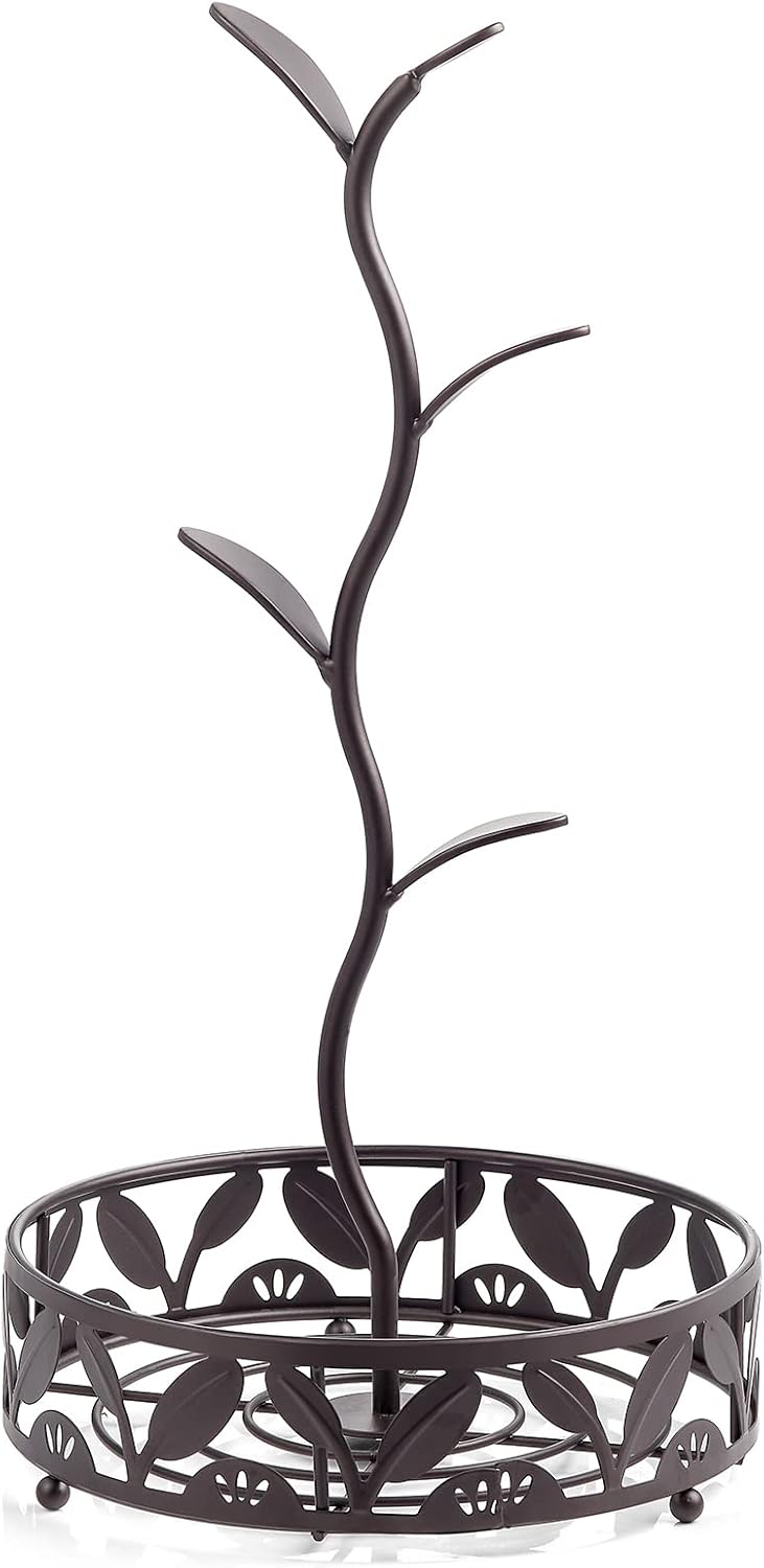 ALLCENER Mug Holder Stand, Countertop Mug Tree, Coffee Pod Holder with Mug Rack, Coffee Counter Bar Accessory & Kitchen Organizer