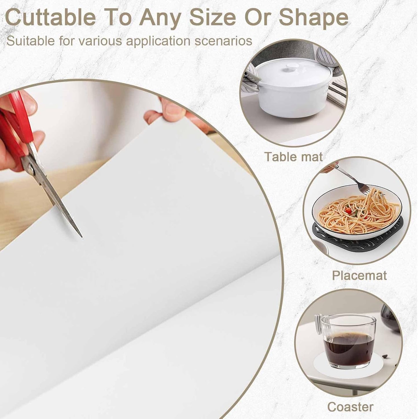 120"x24"(305cmx60cm) Large Silicone Kitchen Counter Mat, Heat Resistant Non-Slip Countertop Protector, Waterproof Multipurpose Mat for Kitchen Island, Dark Gray