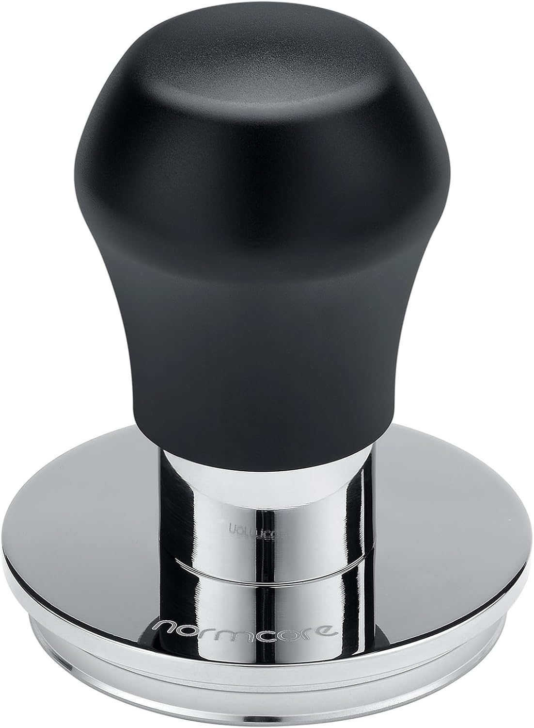 Normcore 58mm Coffee Tamper V4.1 Mini, Spring-Loaded with Click Feedback, Compatible with 58mm Espresso Machines Portafilter, Anodized Aluminum Handle and Silcone Stand, Black