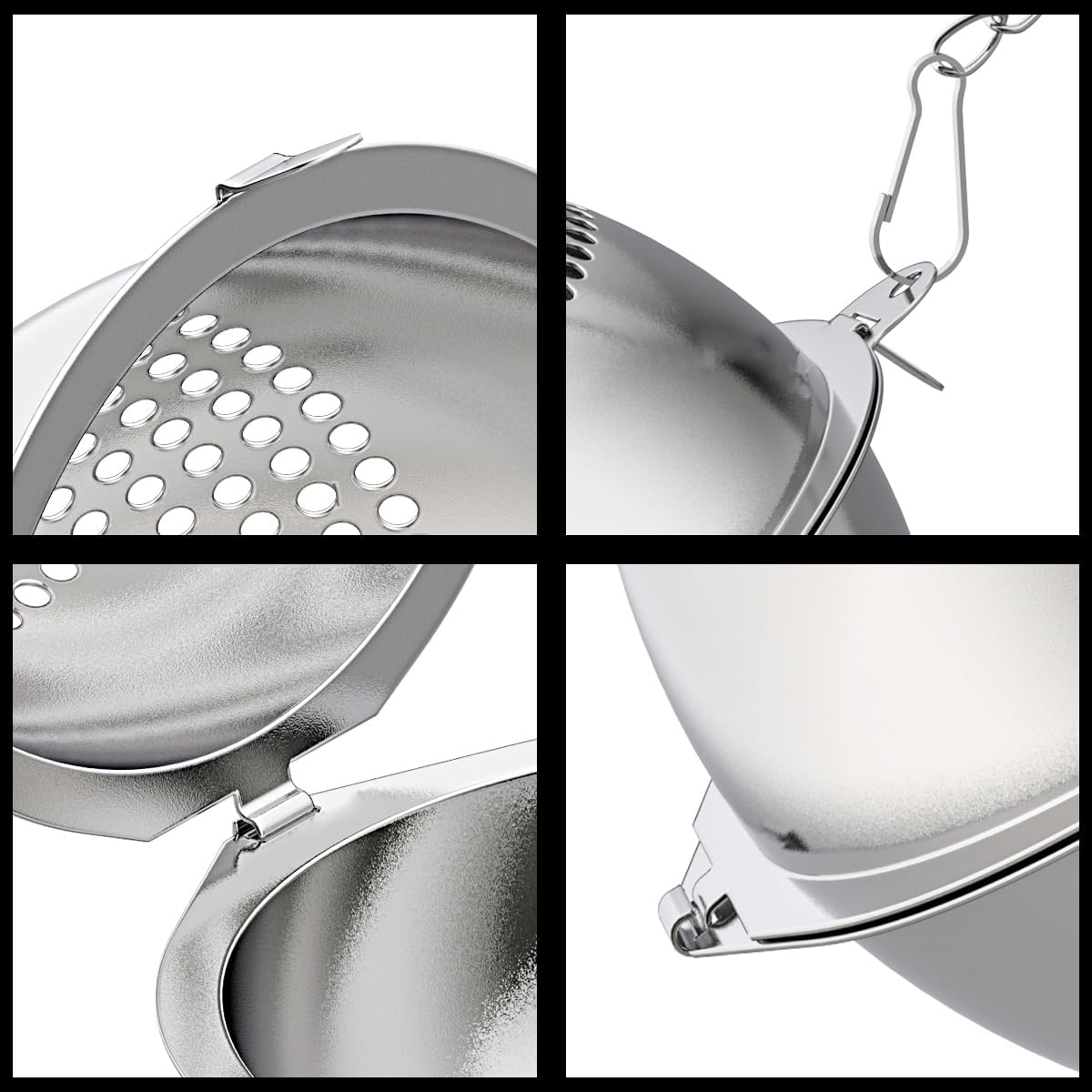 2 Pack Food Grade 304 Stainless Steel Mesh Tea Ball 2.1 Inch Tea Infuser Strainer Filter Diffuser for Loose Tea
