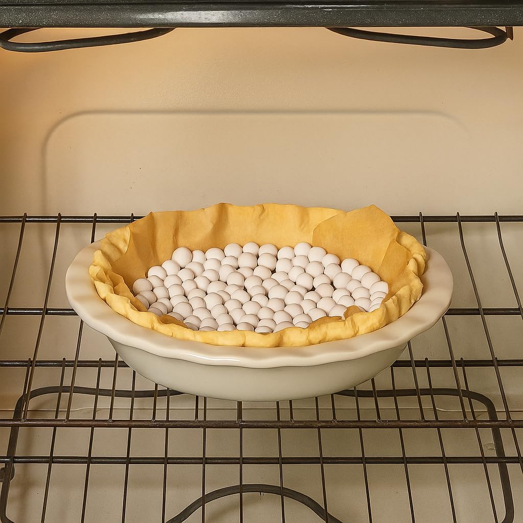 Mrs. Anderson's Baking Pie Weights | Natural Ceramic Stoneware Beads for Blind Baking | Heat-Safe, Food-Safe, Easy to Use | Prevents Shrinking, Puffing, Bubbling | Individual Weighted Balls