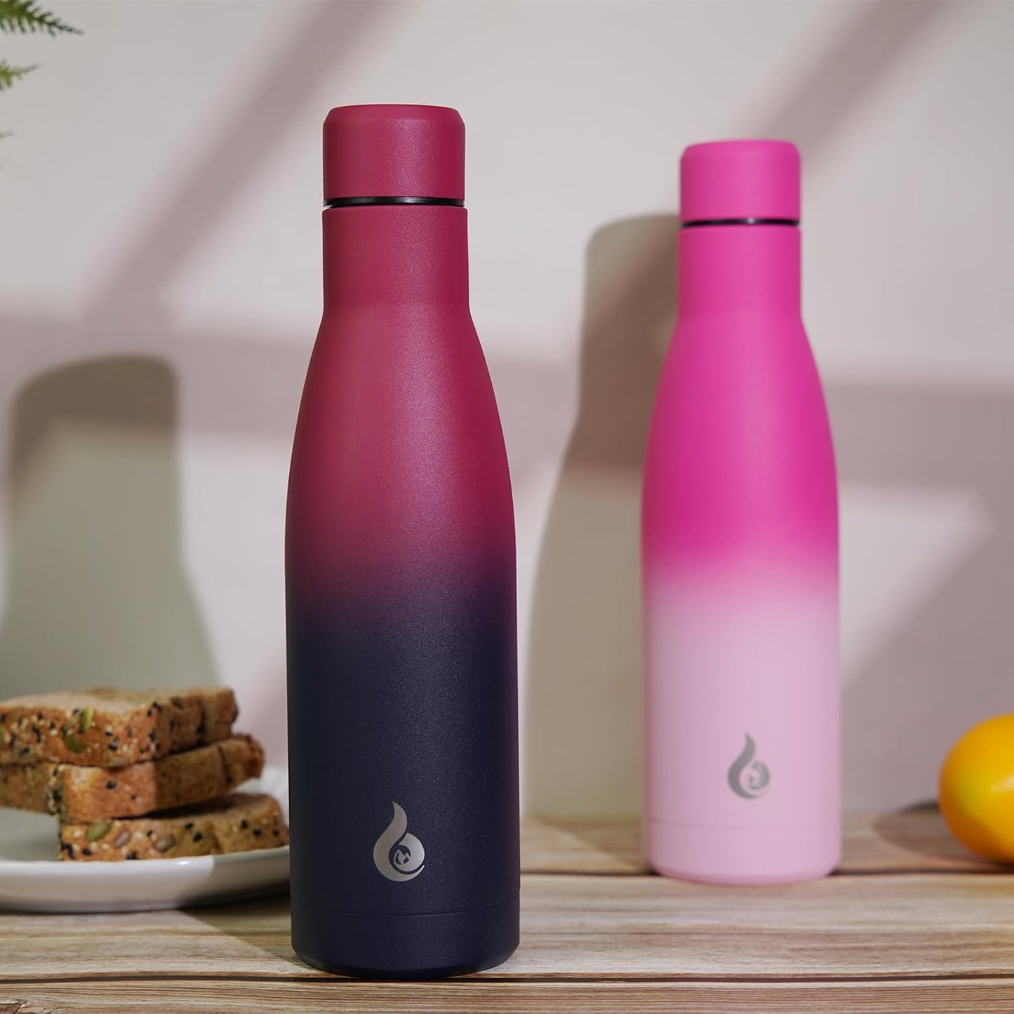 BJPKPK 25oz Insulated Stainless Steel Water Bottles Reusable Metal Travel Sports Water Bottle Keep Cold and Hot,Charming Black Red