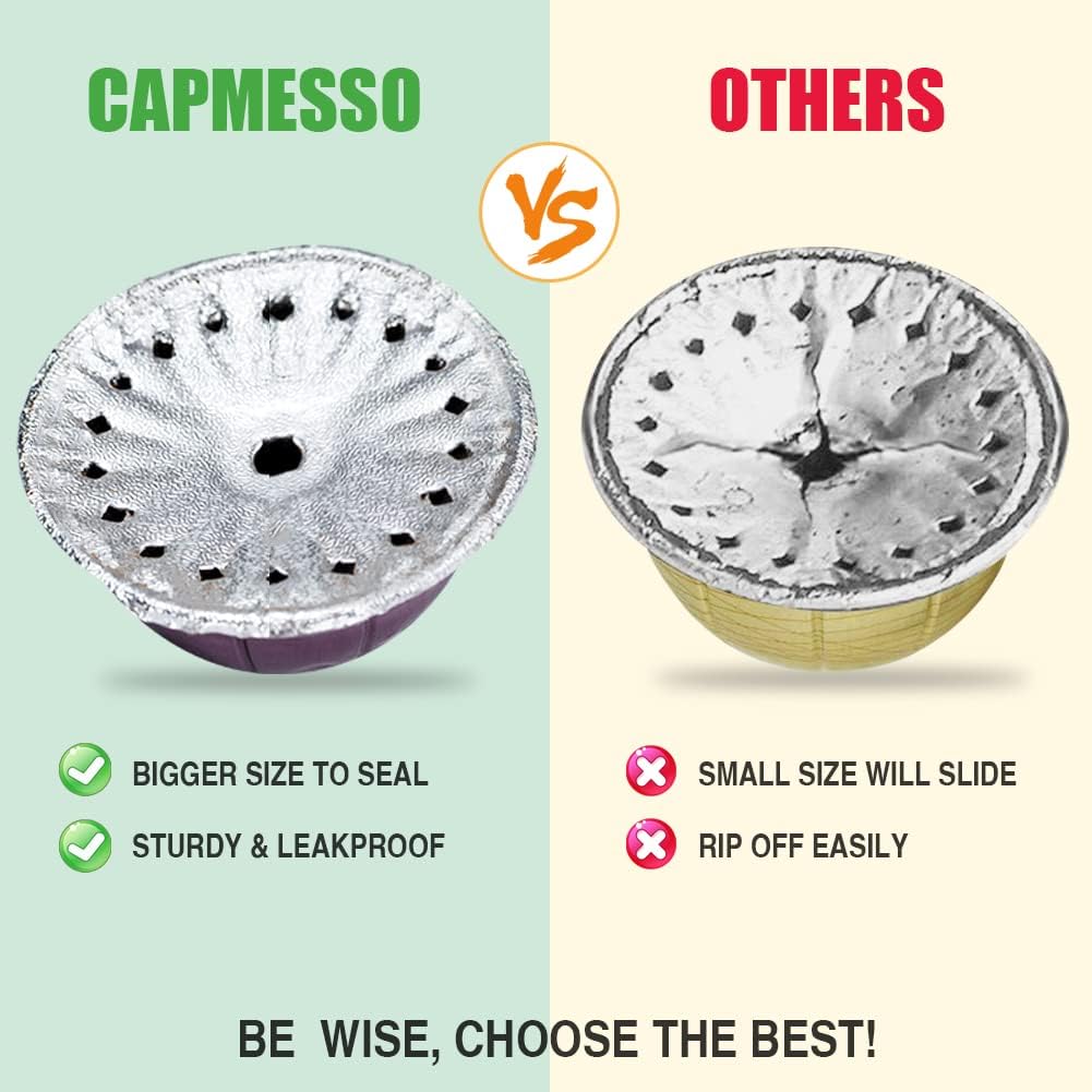 CAPMESSO Aluminum Foils Lids to Reuse Vertuoline Capsules Coffee Pods Compatible with Nespresso VertuoLine Machine 64mm(200/package)
