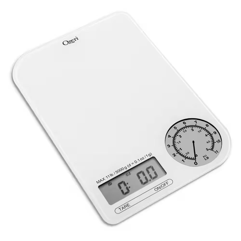 Rev Digital Kitchen Scale with Electro-Mechanical Weight Dial