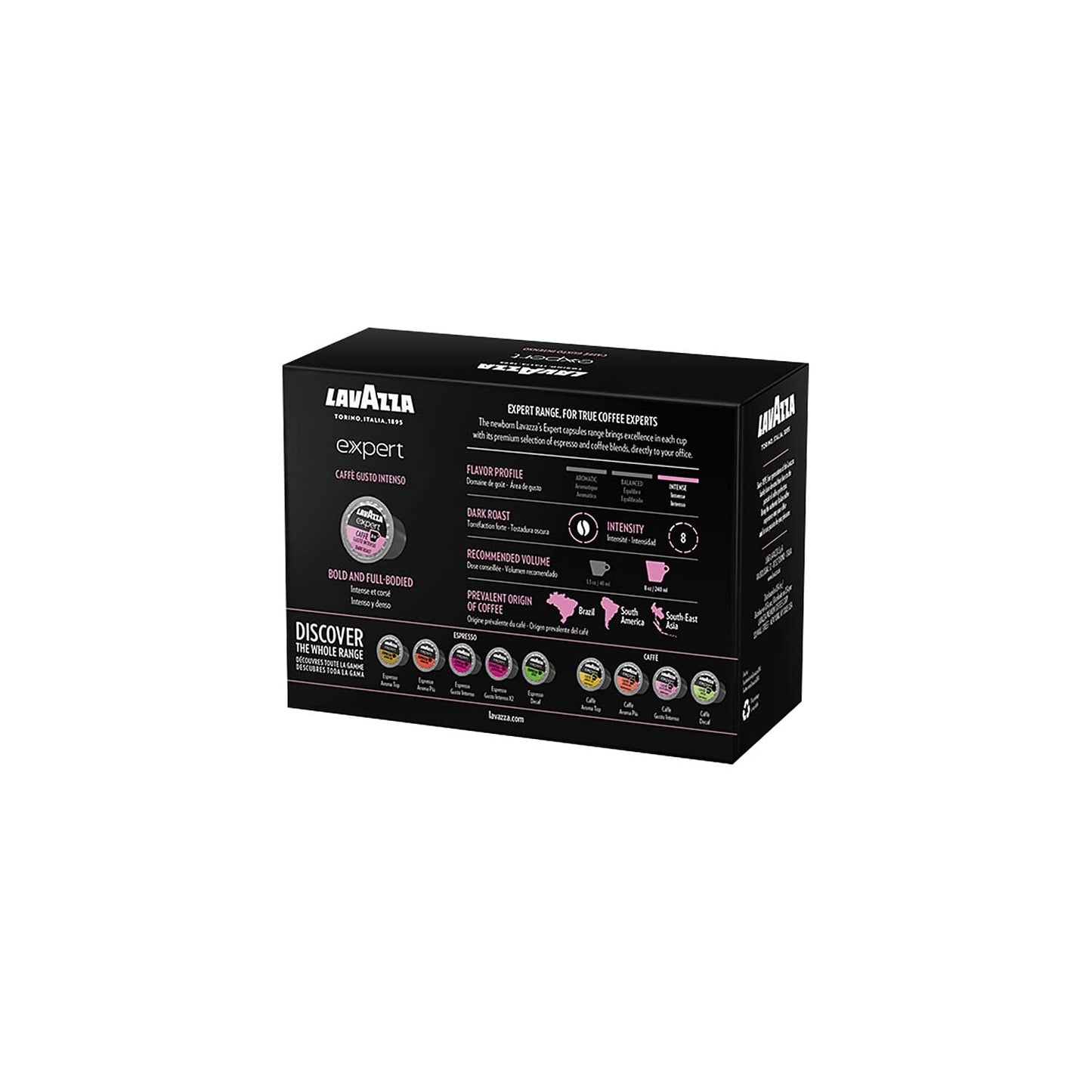 Lavazza Expert Intenso Coffee Capsules, Dark Roast, Arabica and Robusta Blend, Compatible with Lavazza Classy Plus Machine (36 Capsules)