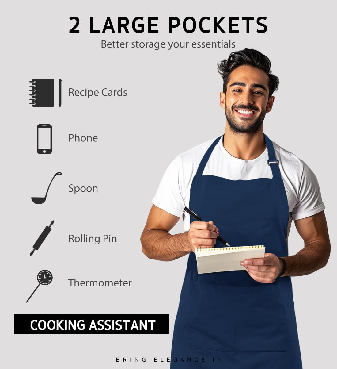 Syntus 12 Pack Bib Apron, Unisex Aprons Adjustable Waterdrop Resistant with 2 Pockets Cooking Kitchen Apron for Chef, BBQ Drawing Apron Bulk, Nautical Blue
