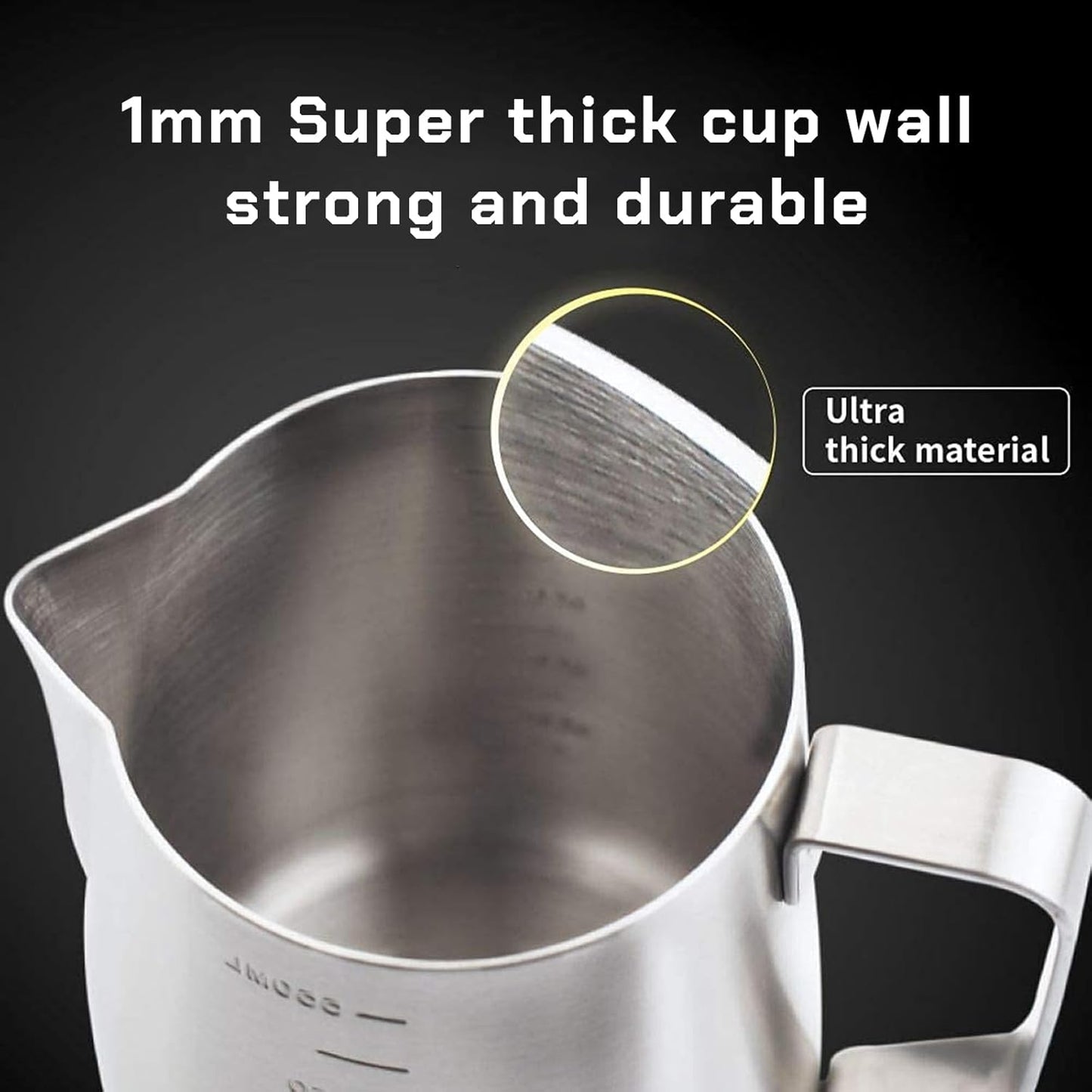 Milk Frothing Pitcher Steaming Pitchers Stainless Steel Milk/Coffee/Latte/Cappuccino Steam Pitchers Milk Jug Cup (350ml/12oz Single)