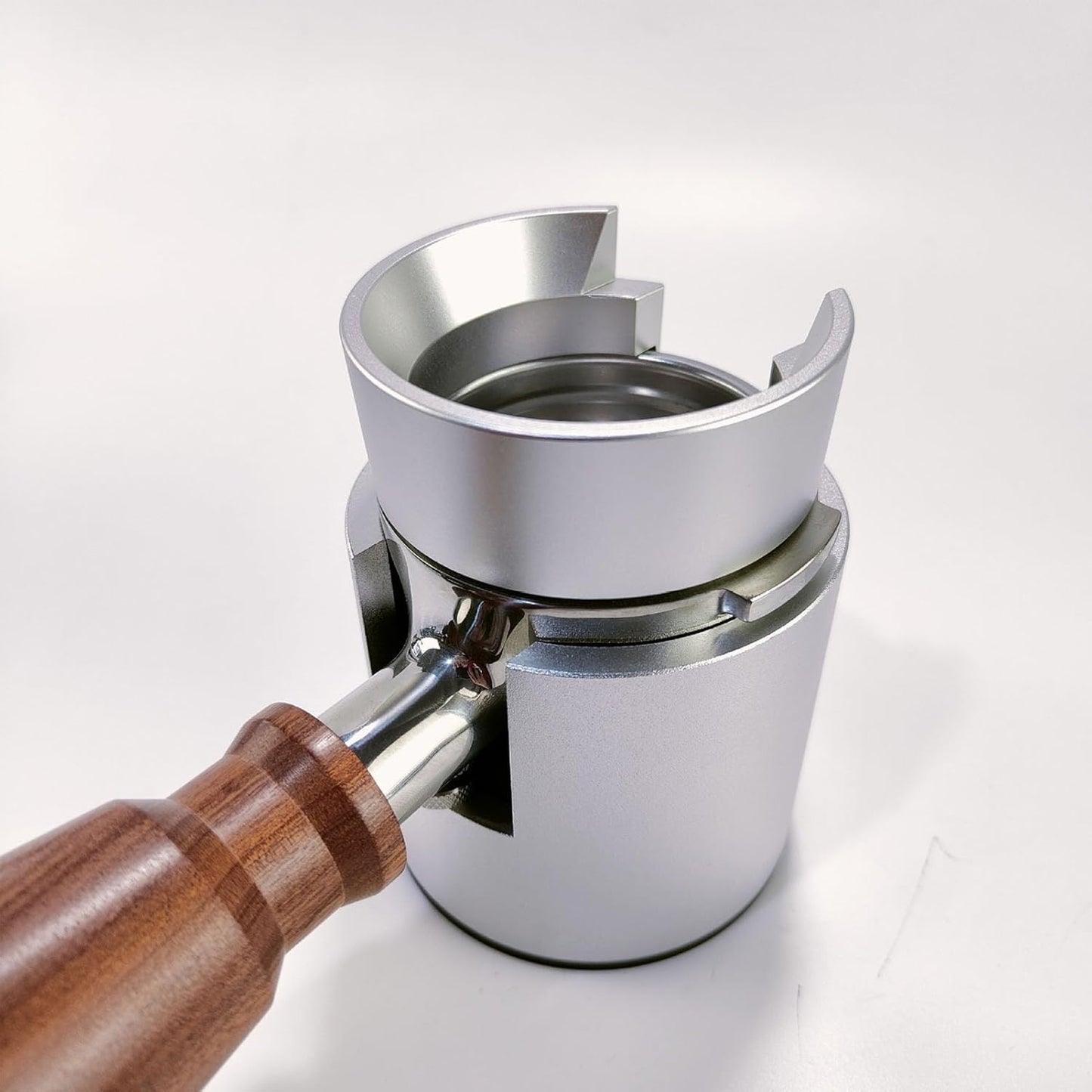 58mm Espresso Dosing Funnel, Lightweight Aluminum Portable Filter Funnel, Compatible with 58mm Portafilter (Silver)