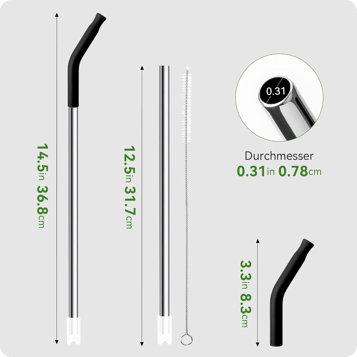 Snowfall Metal Straw for Stanley 40 OZ Cup, Long Reusable Stainless Steel Drinking Straws with Silicone Tip for Simple Modern 40 OZ Tumbler (Sky Blue)