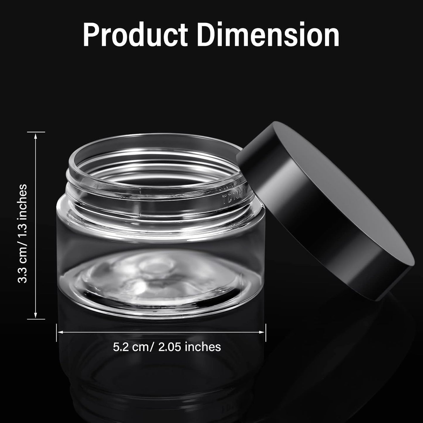 Patelai 4 Pieces Round Wide-mouth Leak Proof Plastic Container Jars with Lids for Travel Storage Makeup Beauty Products Face Creams Oils Salves Ointments DIY Making(1 Ounce,Black)