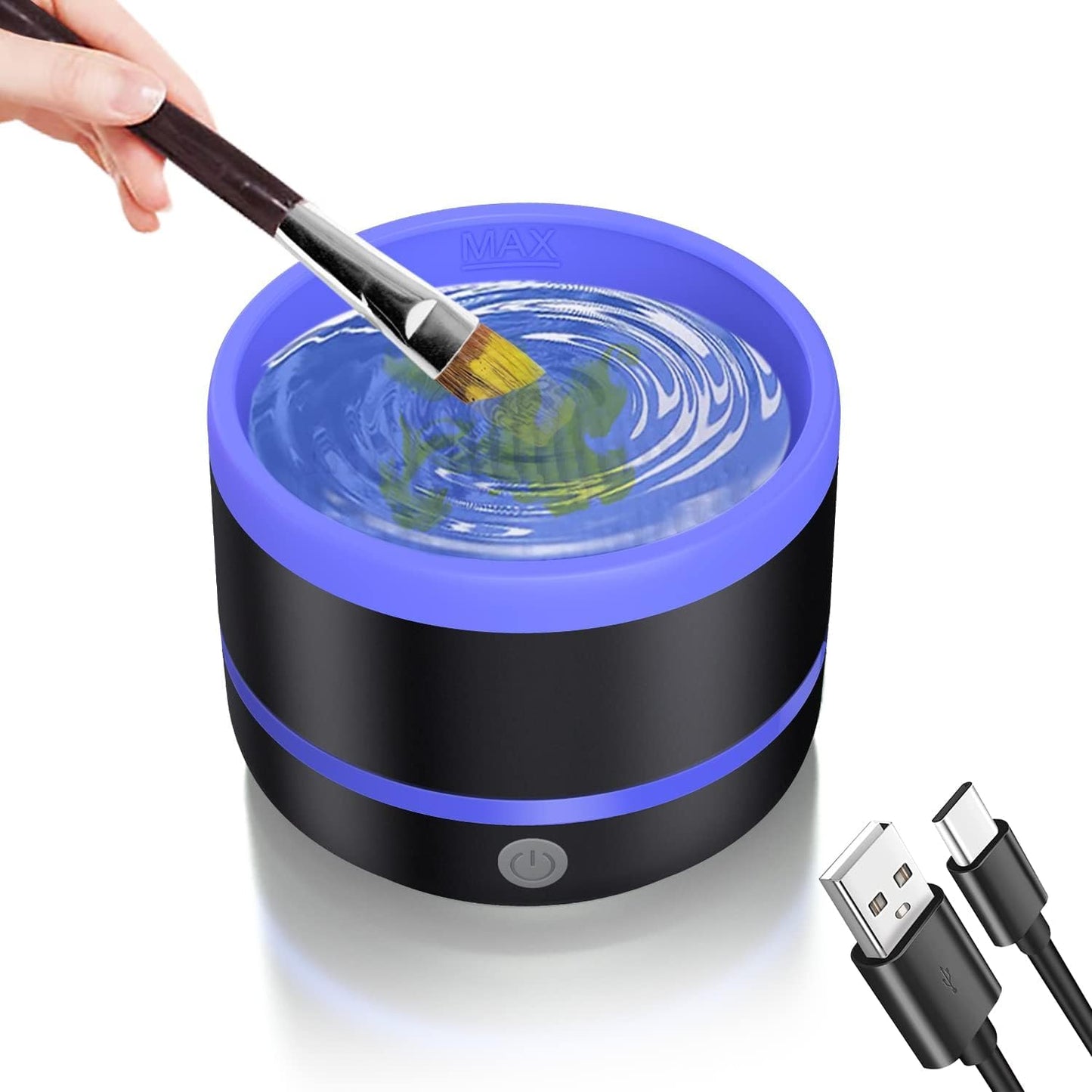 YAGHVEO? Electric Paint Brush Cleaner Rinse Cup, Paint Brush Cleaner, Brush Rinser for Painting, Artist Brush Cleaning Washer Rinser for Acrylic, Watercolor, Oil, Gouache Painting