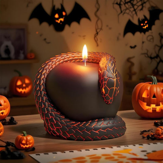 Gothic Snake and Apple Religious Art Candle Mold ? 3D Silicone Resin Mold for Epoxy Casting, Aromatherapy Wax, Halloween Gothic Decor, Serpent Apple Sculpture Candle Making Mold