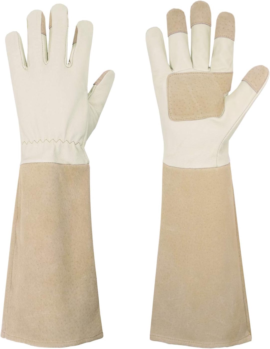 HANDLANDY Rose Pruning Gloves for Men & Women, Long Thorn Proof Gardening Gloves, Breathable Pigskin Leather Gauntlet, Best Garden Gifts & Tools for Gardener
