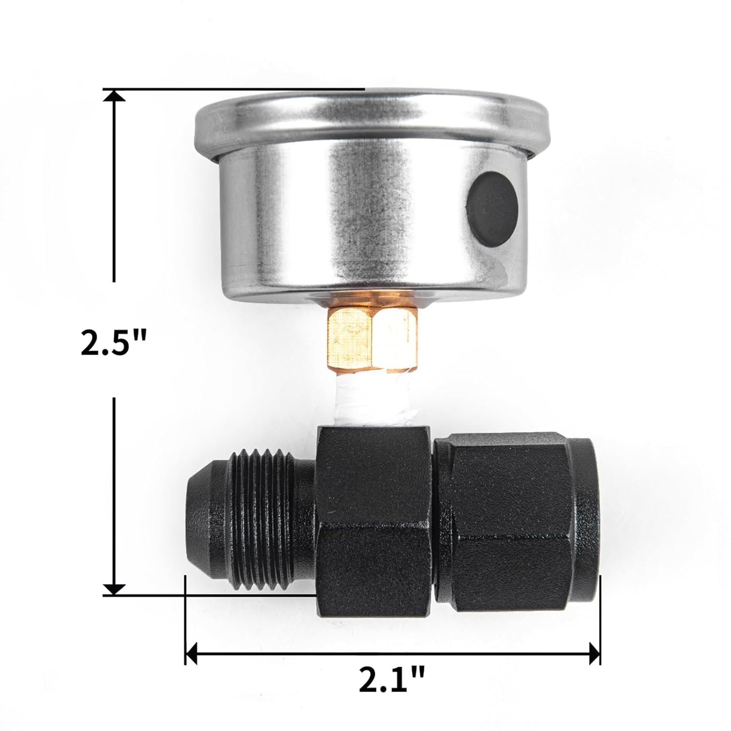 Universal 0-100psi Fuel Pressure Gauge 1/8" NPT Oil Press Gauge with 8AN Male Flare to -8 Female Swivel Fuel Pressure Take Off Fitting Adapter