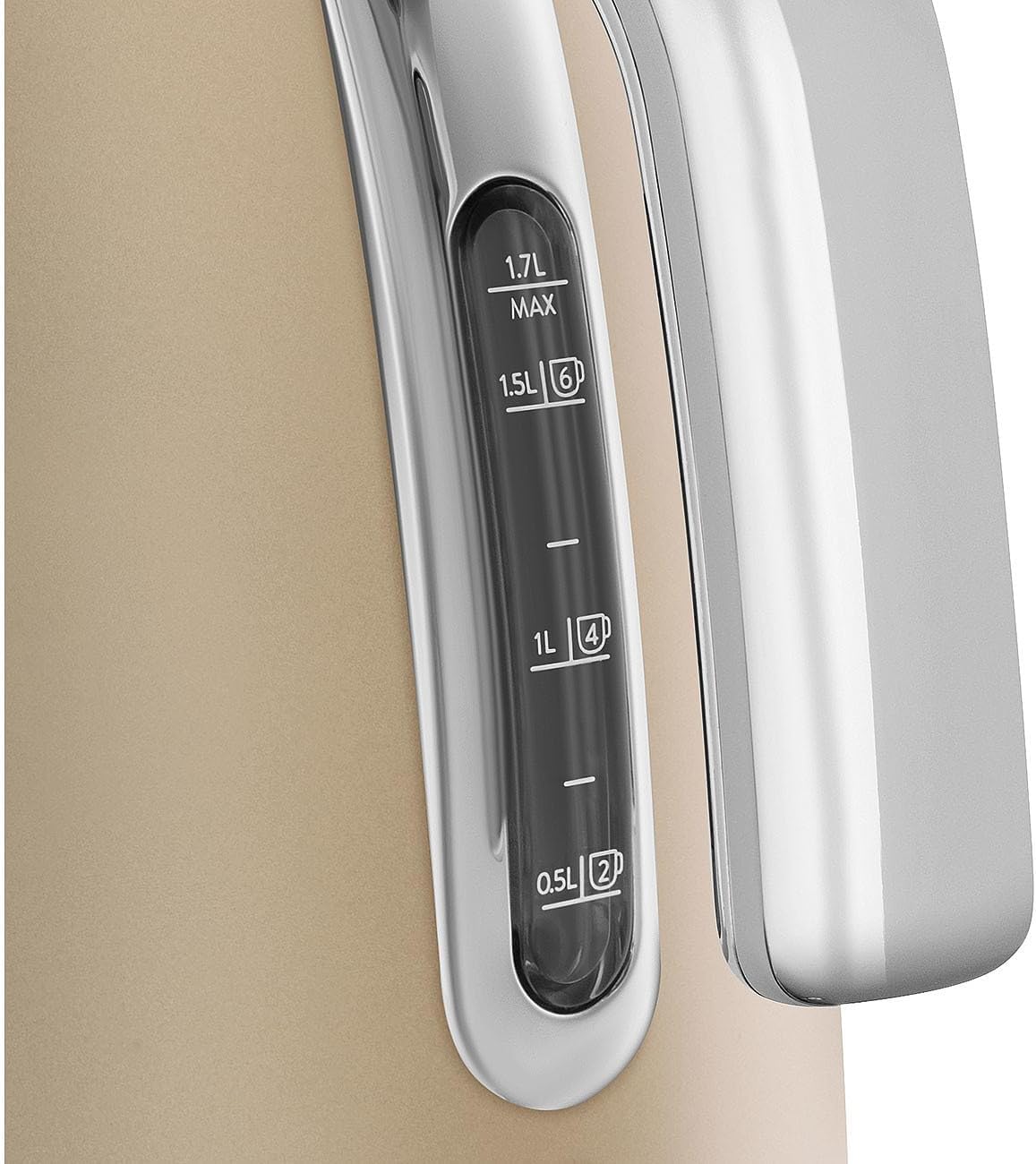 SMEG 50's Retro Style 7 Cup Electric Water Kettle with Automatic Shutoff, Removable Base, and Water Indicator, KLF03CHMUS, Matte Campagne