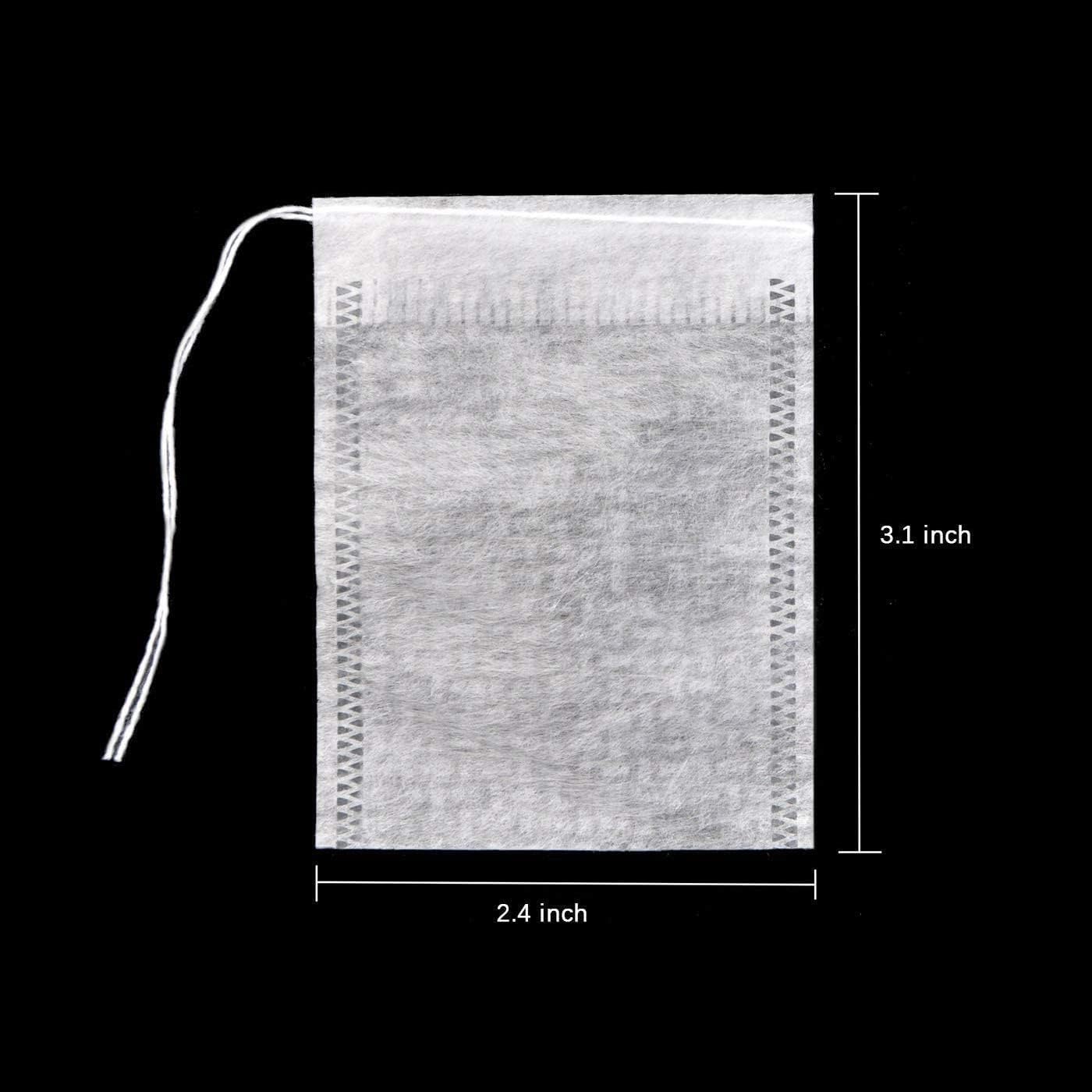 400pcs Disposable Tea Bags for Loose Leaf Tea, Biodegradable Tea Filter Bags with Drawstring, Corn Fiber Empty Tea Bags for Loose Leaf Tea