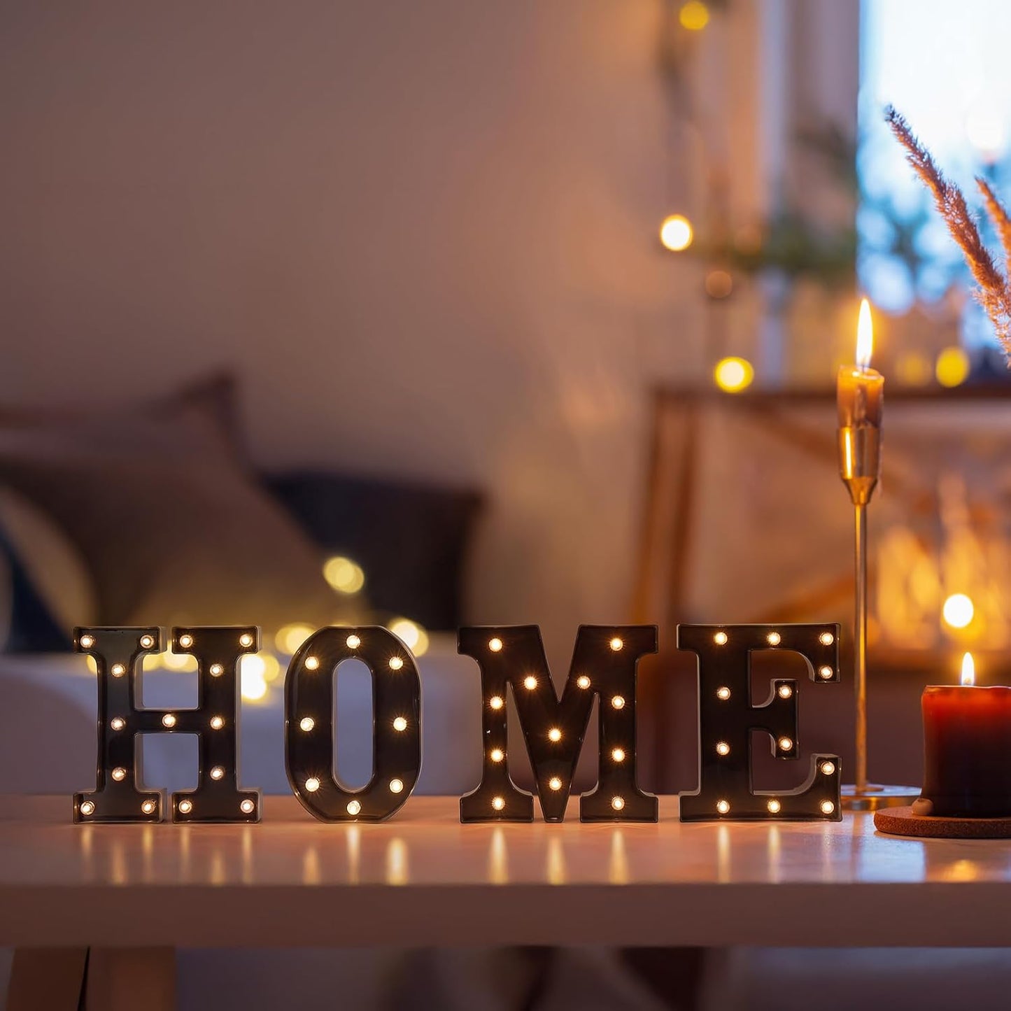 Foaky Black LED Letter Lights for Room Decor - Bedroom Wall Decor, Alphabet Lights for Home, Wedding, Party - Battery Operated （J）