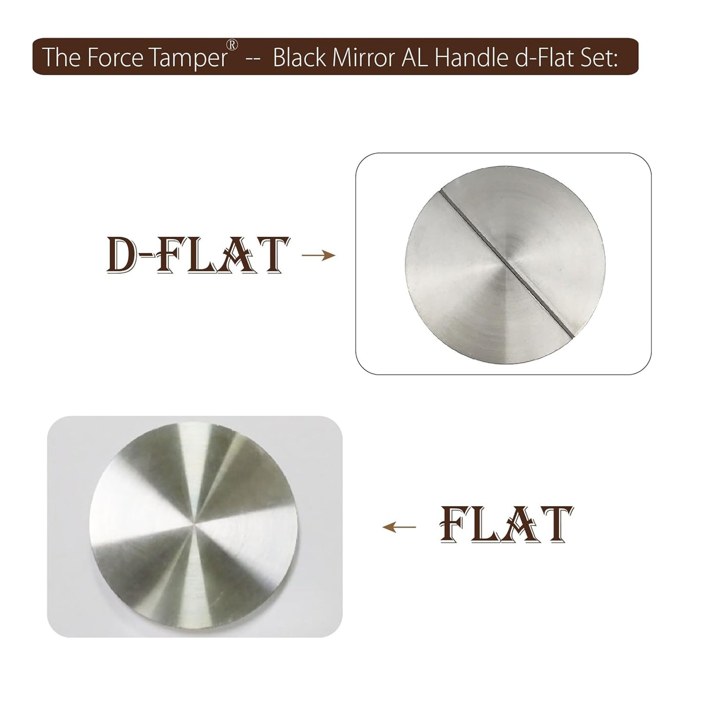 The Force Tamper Automatic Impact Adjustable Constant Pressure and Autoleveling Coffee Tamper Black Mirror Jellyfish AL Handle Set Pro (Flat-Distribute Set, 58.50mm)