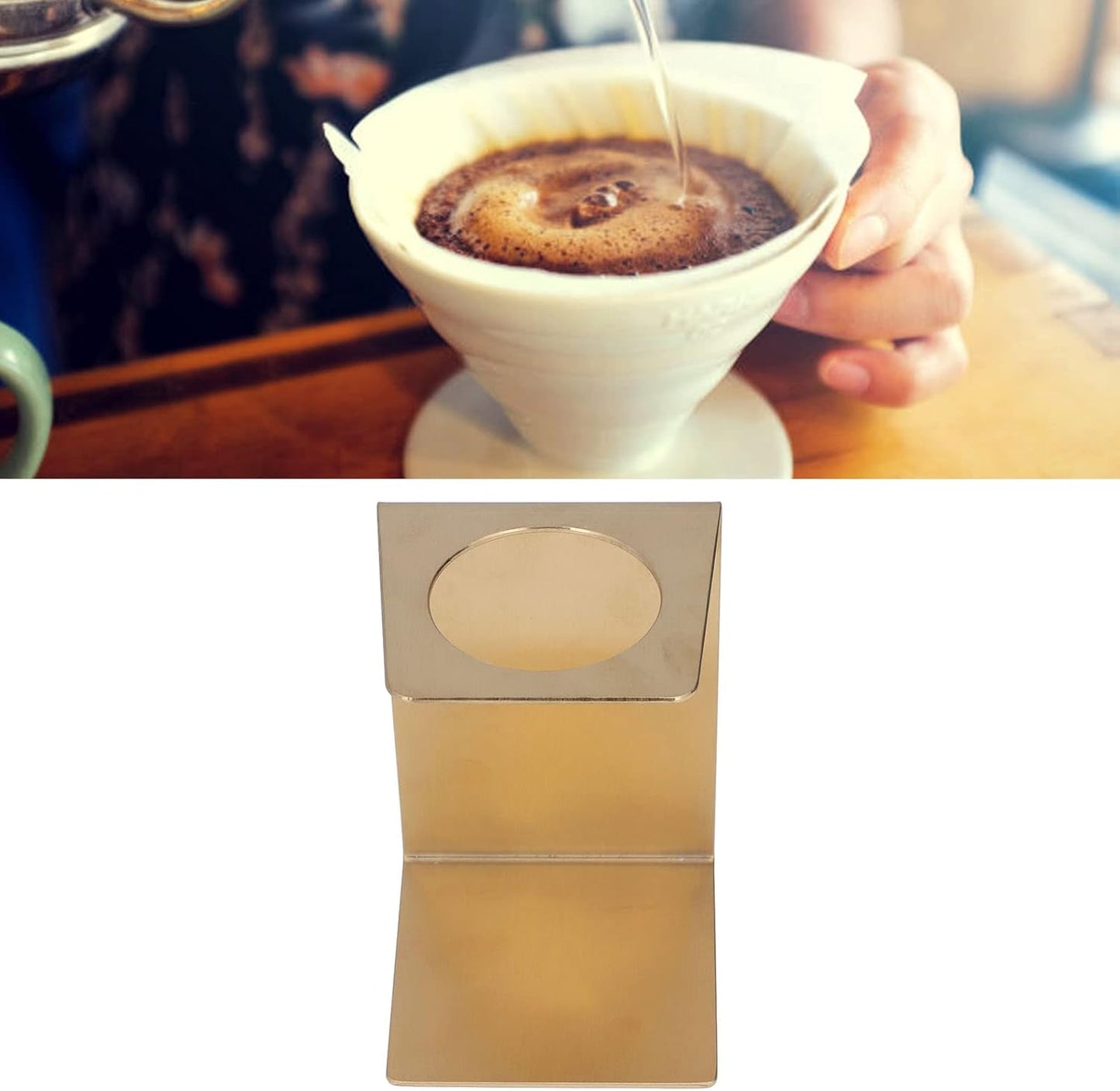 Drip Coffee Stand, Pour Over Coffee Maker Coffee Dripper Holder for Coffee Connoisseurs Coffee Lovers for Best Coffee Experience(Golden)