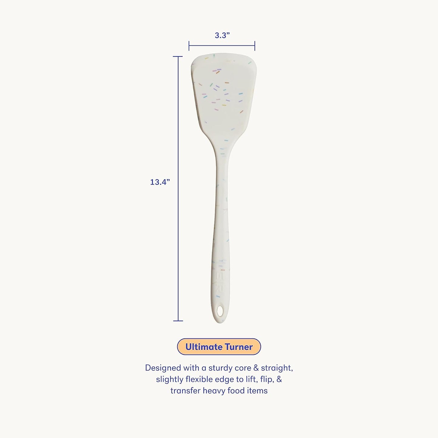 GIR: Get It Right Silicone Turner - Non-Stick Heat Resistant Silicone Spatula Turner for BBQs & Cookouts - Lifts, Flip, and Transfer Food Items - 13 Inch, Sprinkles