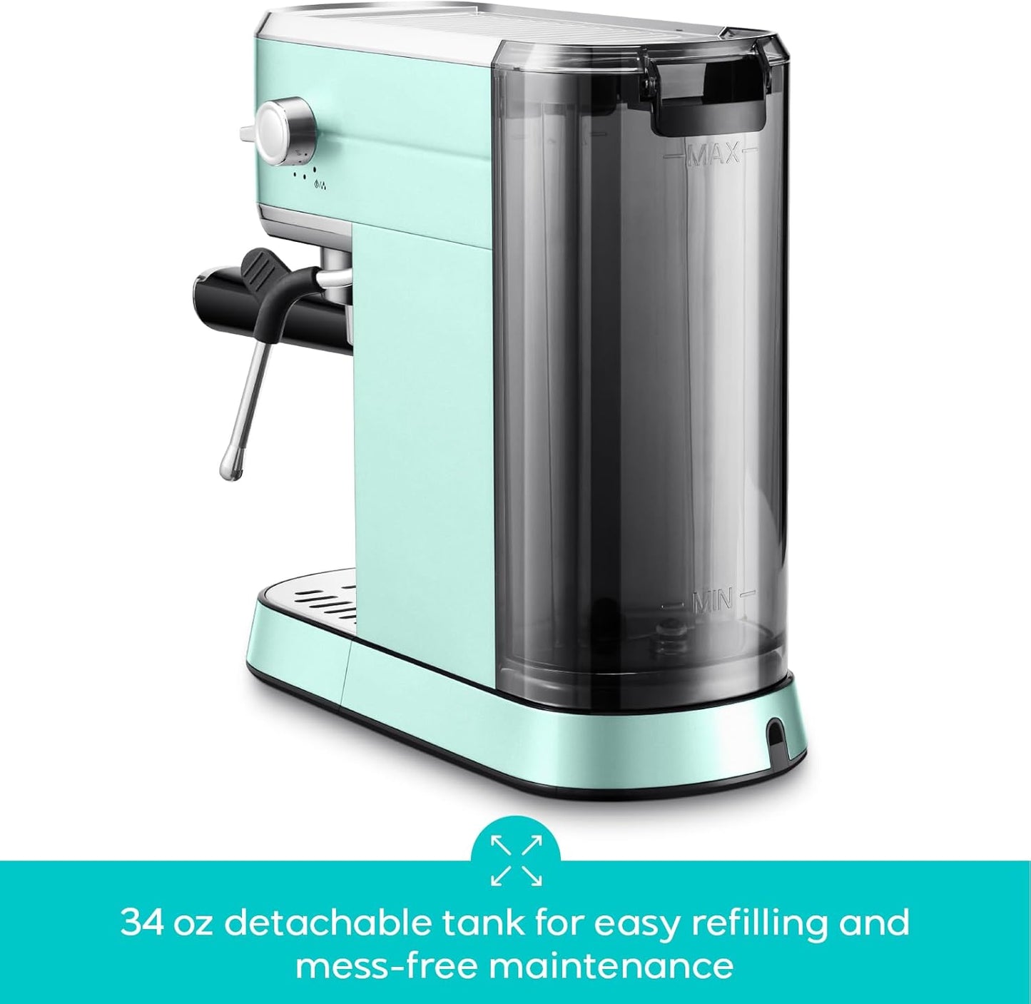 CASABREWS CM5418 Espresso Machine 20 Bar, Cappuccino Machine with Milk Frother Steam Wand, Stainless Steel Espresso Maker for Home, Espresso Coffee Machine with 34oz Removable Water Tank, Pastel Green