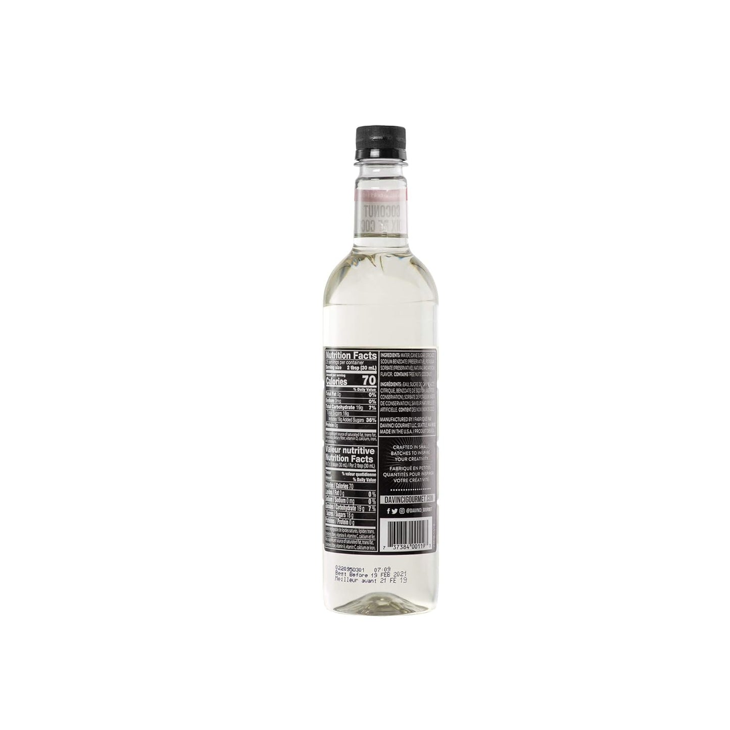 DaVinci Gourmet Classic Coconut Syrup, 25.4 Fluid Ounces (Pack of 4)