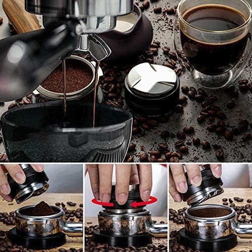 58mm Coffee Distributor and Tamper, Dual Head Coffee Leveler Fits for Portafilter, Increased Adjustable Depth- Professional Espresso Hand Tampers