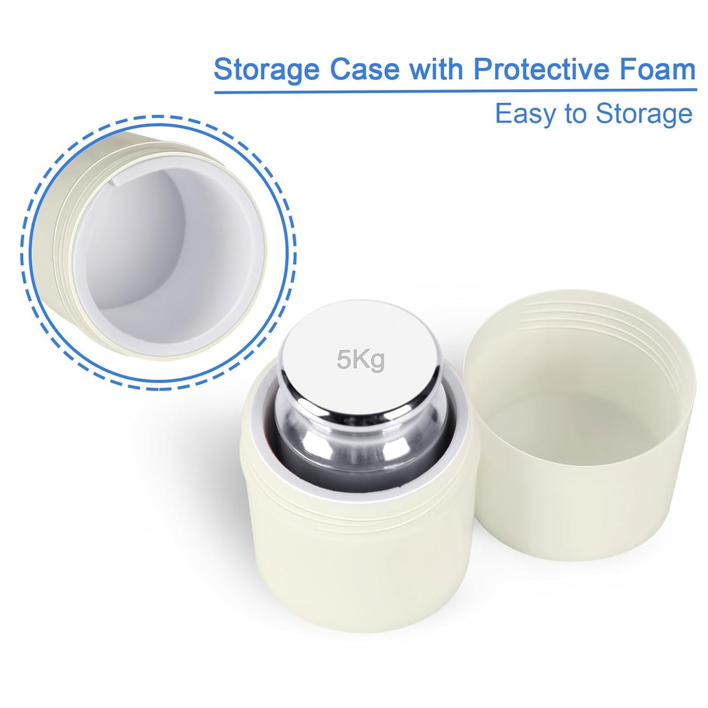 QP 5000g Calibration Weights, OIML Class M1 High Precision Gram Weights, Stainless Steel Scale Calibration Weight for Digital Scale, Balance Scale, Chrome Finish Scale Weights with Storage Case