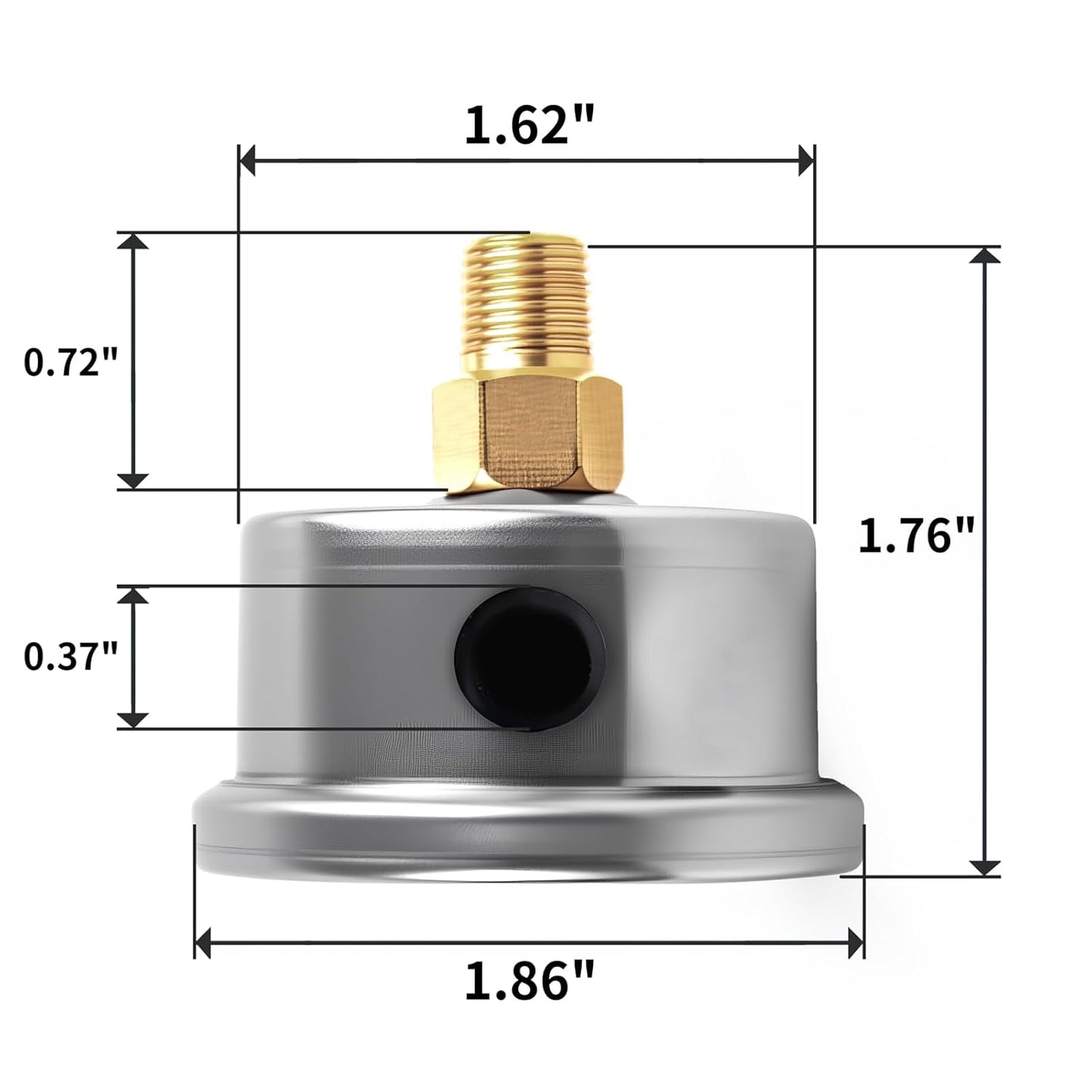 Universal 0-100psi Fuel Pressure Gauge 1/8" NPT Oil Press Gauge with 6AN Male Flare to -6 Female Swivel Fuel Pressure Take Off Fitting Adapter