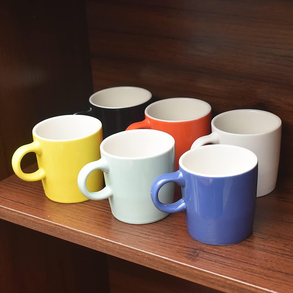 homEdge Mini Procelain Espresso Cup, 4 Ounces / 120 ml Tiny Coffee Mugs Ceramic Demitasse for Espresso, Tea- Set of 6, Turquoise