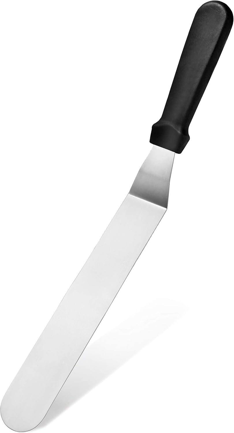 New Star Foodservice 38095 Angled Icing Spatula, 10-Inch Blade, 15-Inch Overall, Silver