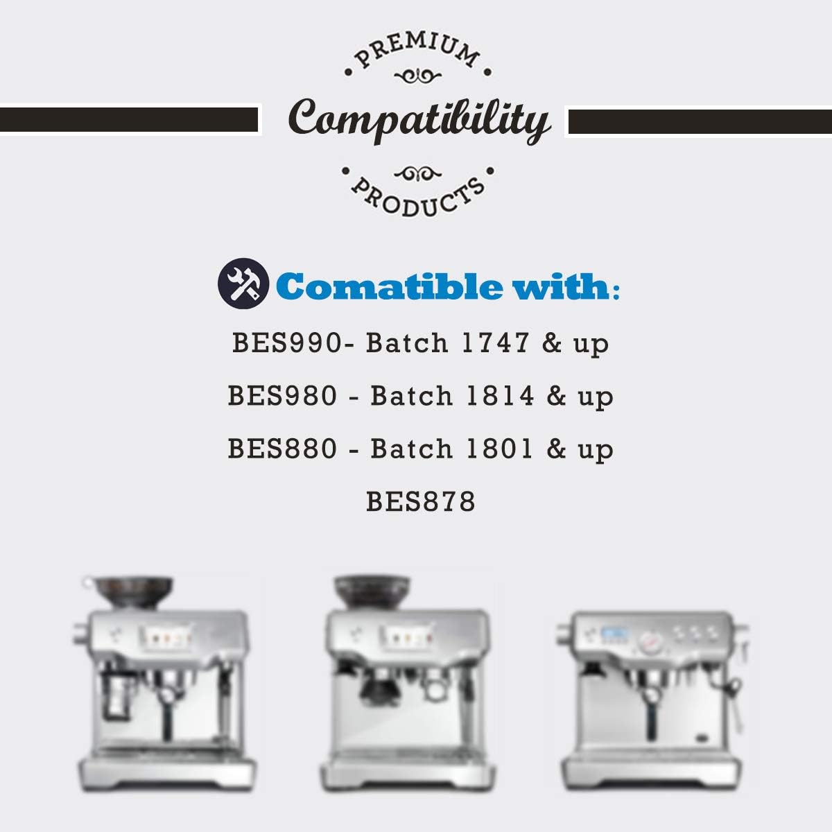 4 Pack Replacement Water Filter Compatible with Breville Sage Claro Swiss For Oracle Barista Bambino Espresso Coffee Machine Part #BES008WHT0NUC1