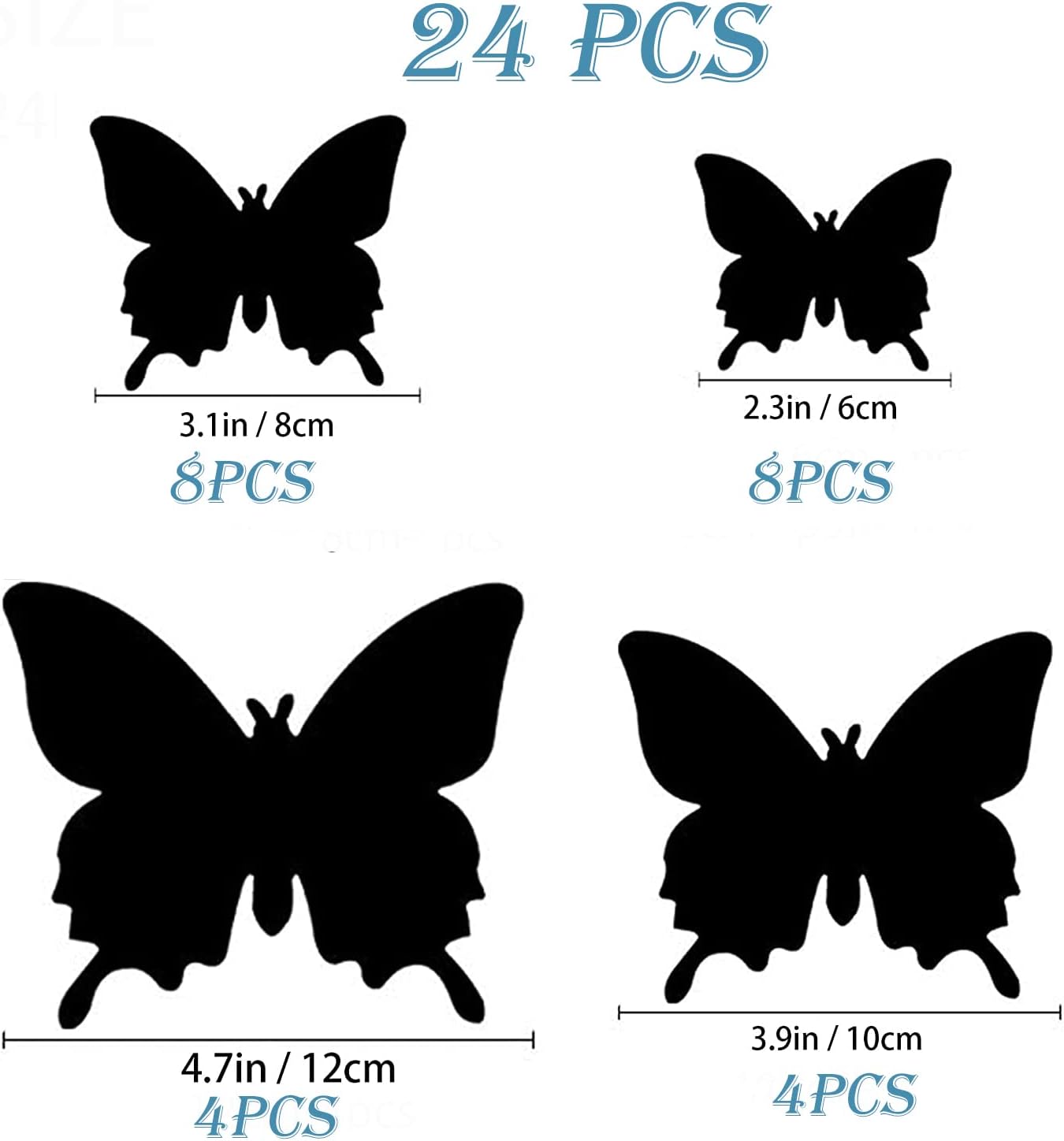 Butterfly Wall Decor 24/48 PCS, 3D Butterflies Stickers for Party Decorations with Magnets(Pink, 24)