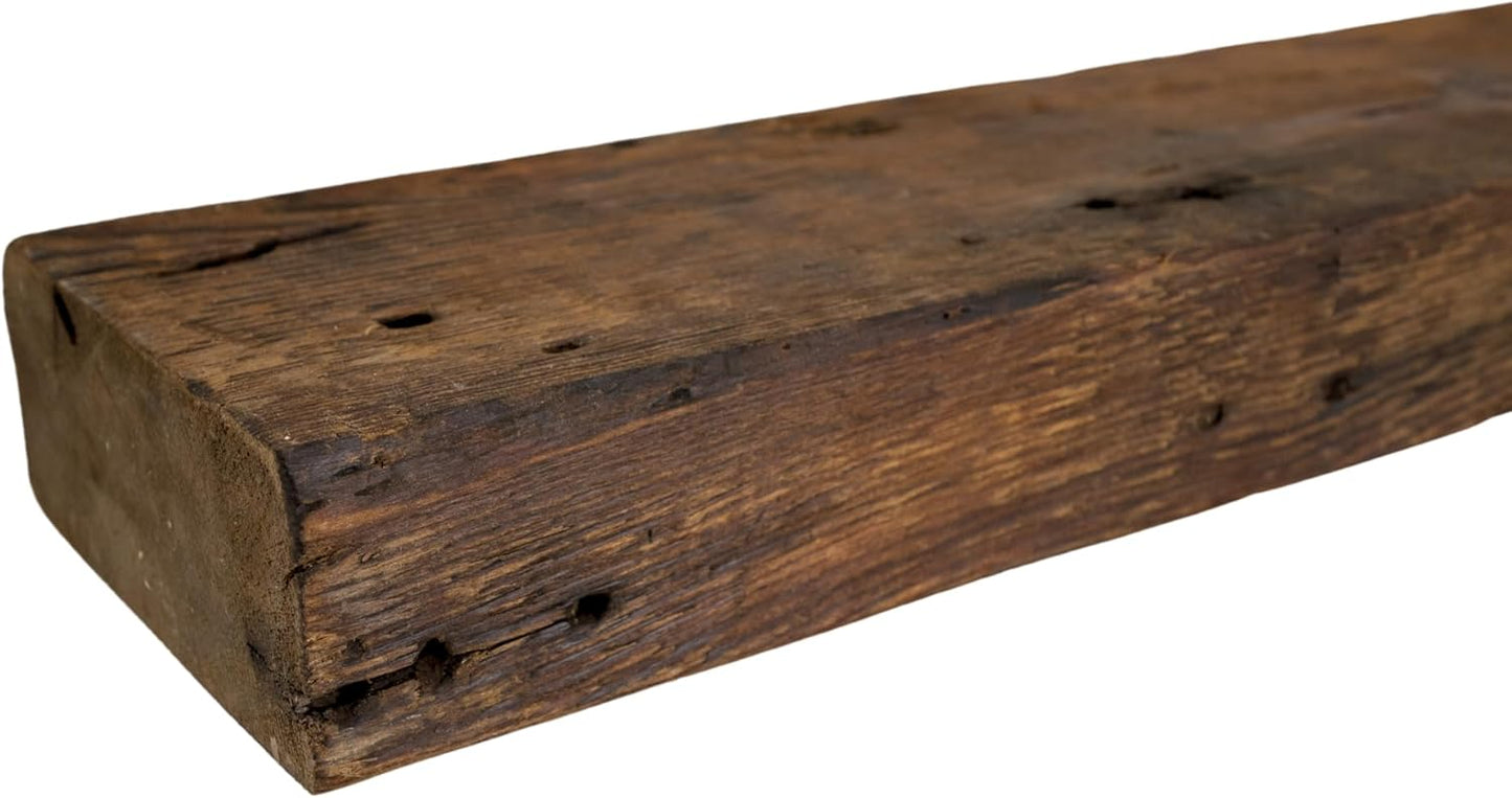 Modern Timber Craft Reclaimed Wood Floating Wall Shelf | Solid Rustic American Barnwood, Floating Shelf Brackets | 2.75" Thickness | 18" L x 7" D, Rustic Original - Oiled, 2 Pack