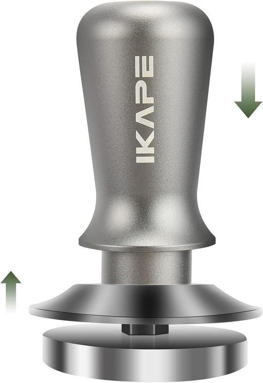 IKAPE 45mm Espresso Tamper, Premium Barista Coffee Tamper with Calibrated Spring Loaded, 100% Flat Stainless Steel Base Tamper for Espresso Machine