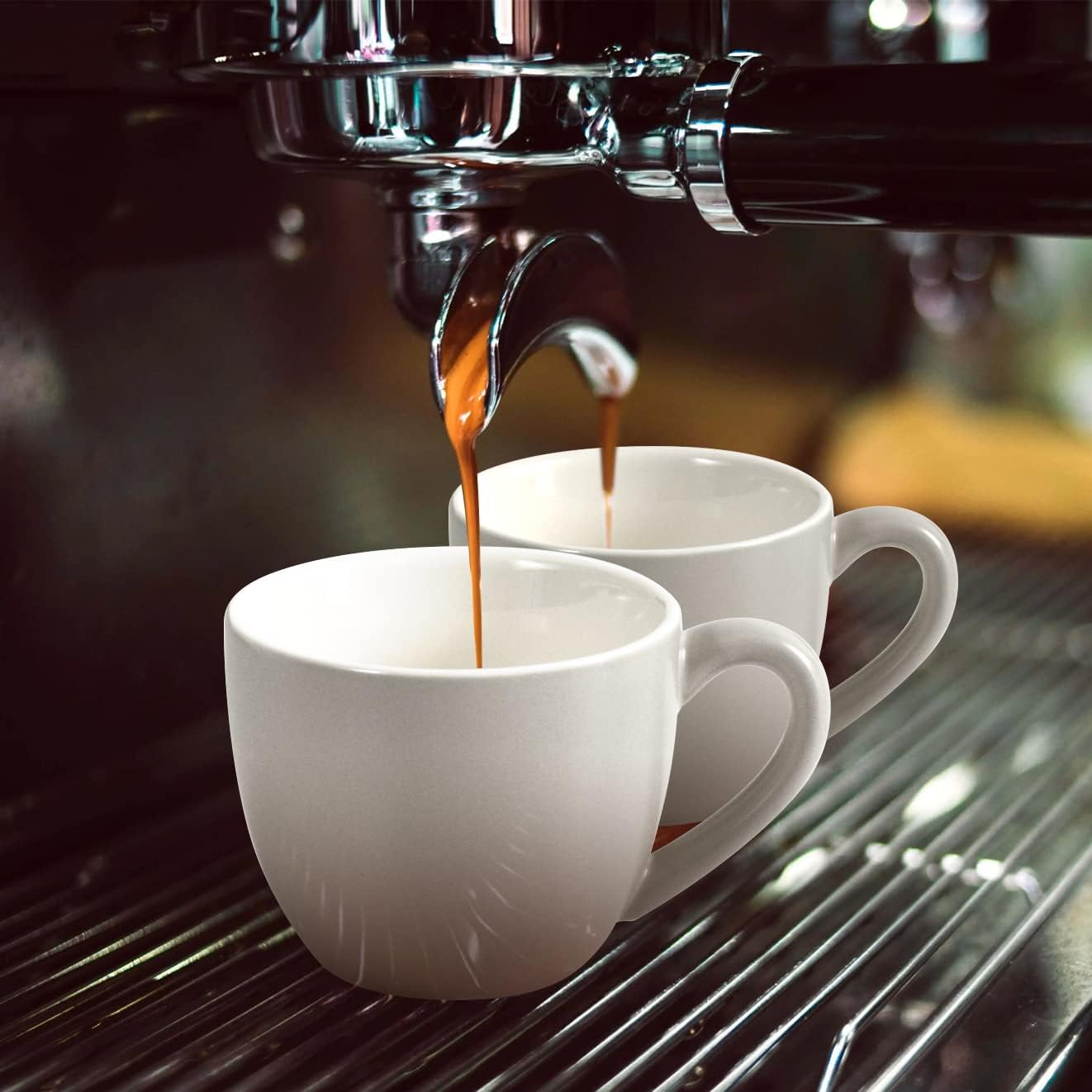homEdge Mini Procelain Espresso Cup, 3 Ounces / 90 ml Tiny Coffee Mugs Demitasse for Espresso, Tea- Set of 6, Light Gray