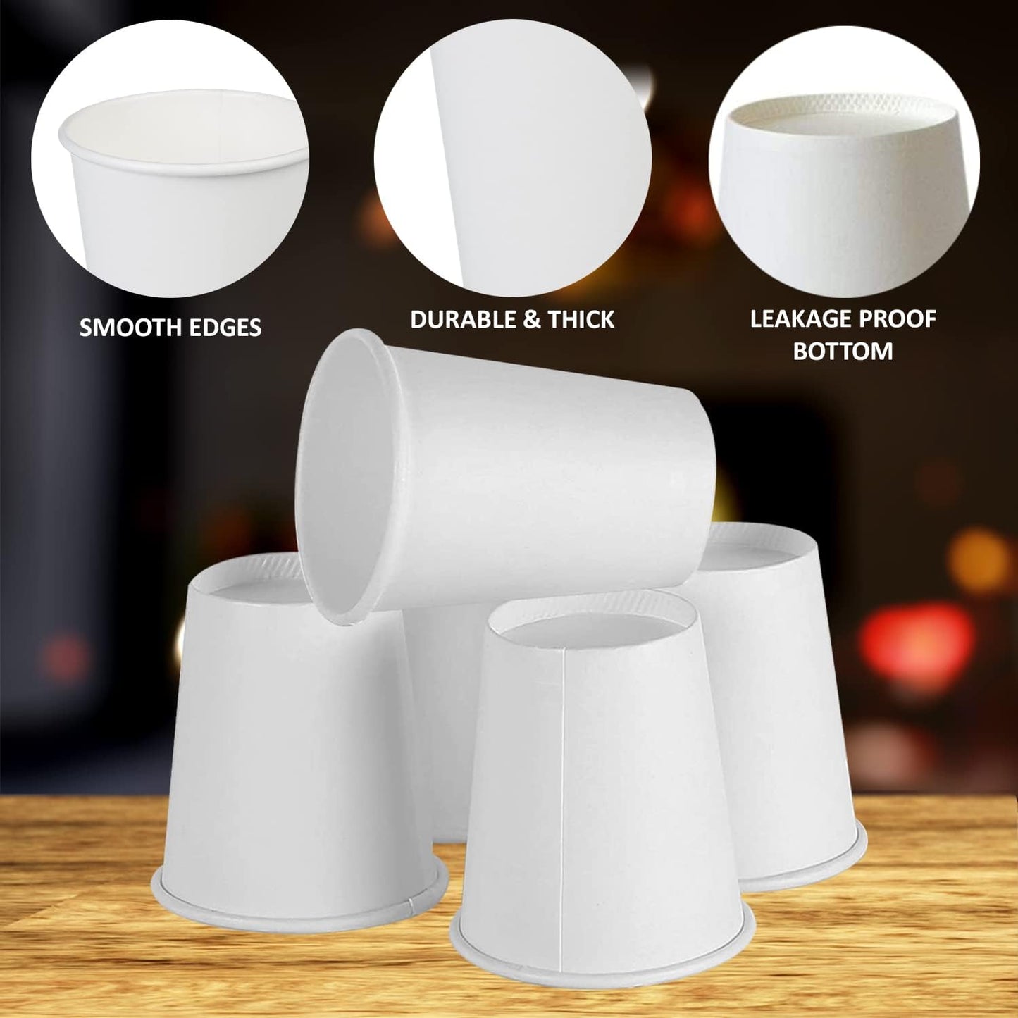 Smygoods White Disposable Paper Coffee Cups (10 OZ, 100 Count) For Hot Beverages, Tea, Espresso, Cocoa - To Go Drink Containers, Café & Office