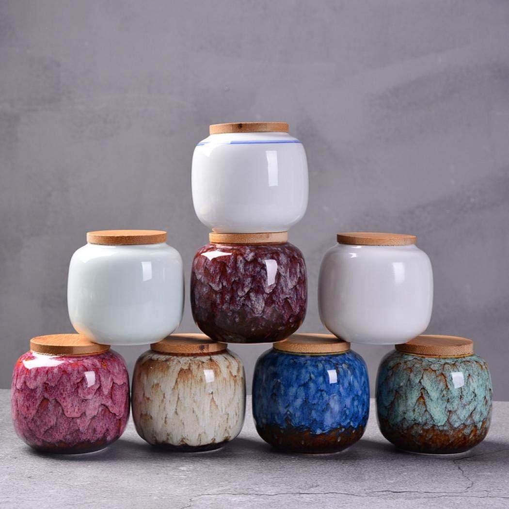 Ceramic Storage Jars, Exquisite Glaze Food Canisters for Kitchen Spice Storage,Tea Caddy Storage,Coffee Jar,Condiment Jar with Seald Lid (Khaki)
