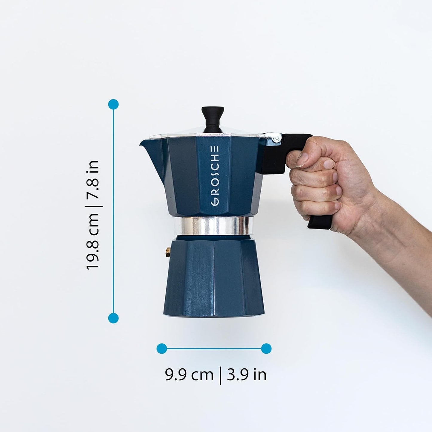 GROSCHE Milano Moka Pot | Stovetop Espresso Percolator & Coffee Maker – Portable, Ideal for Home and Camping