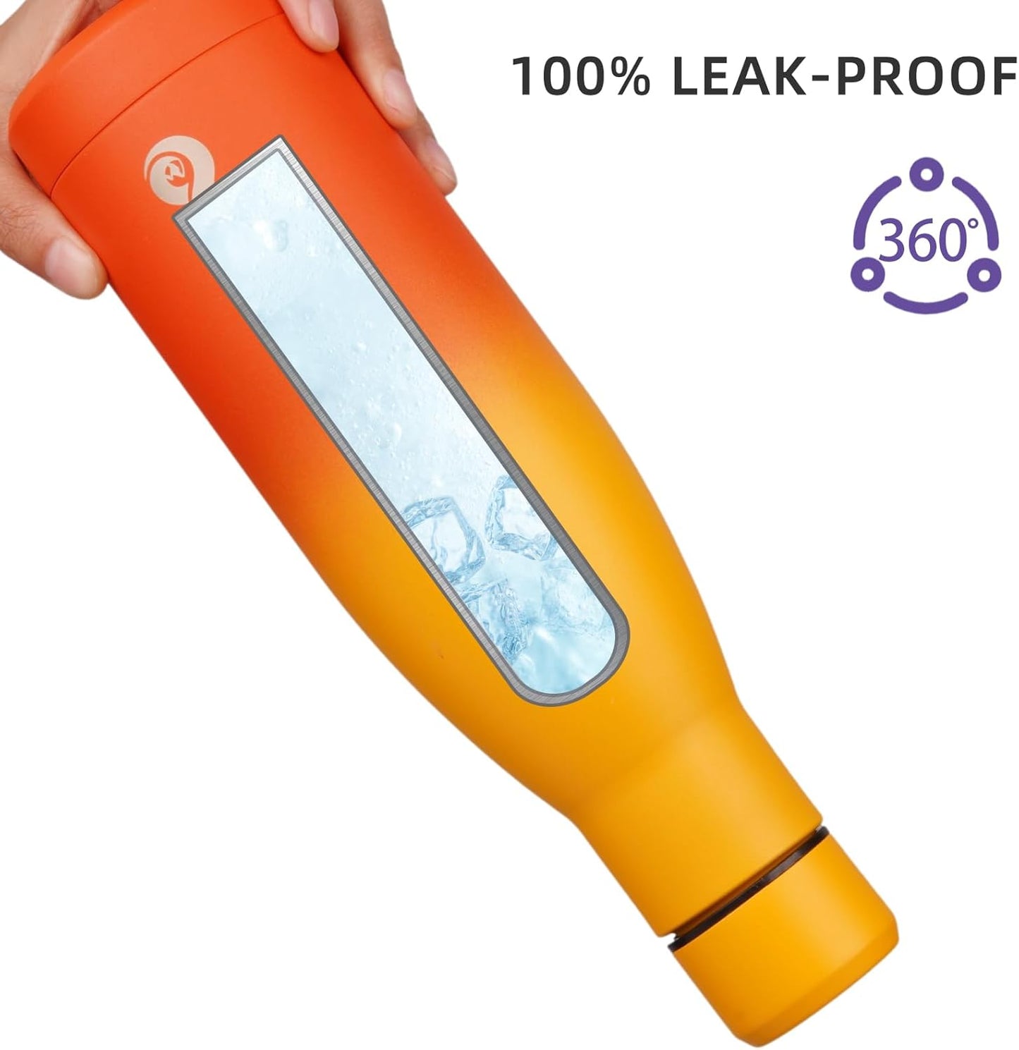 BJPKPK 25oz Insulated Stainless Steel Water Bottles Reusable Metal Travel Sports Water Bottle Keep Cold and Hot,Sunset Orange