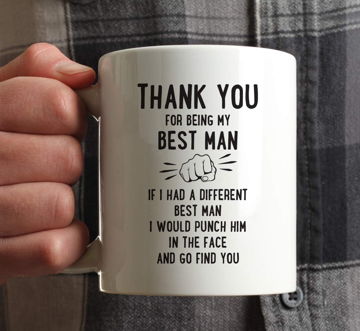 Andaz Press Funny Family 11oz. Coffee Mug Gift, Thank You for Being My Best Man, Punch in Face, 1-Pack, Christmas Birthday Drinking Cup Present Ideas