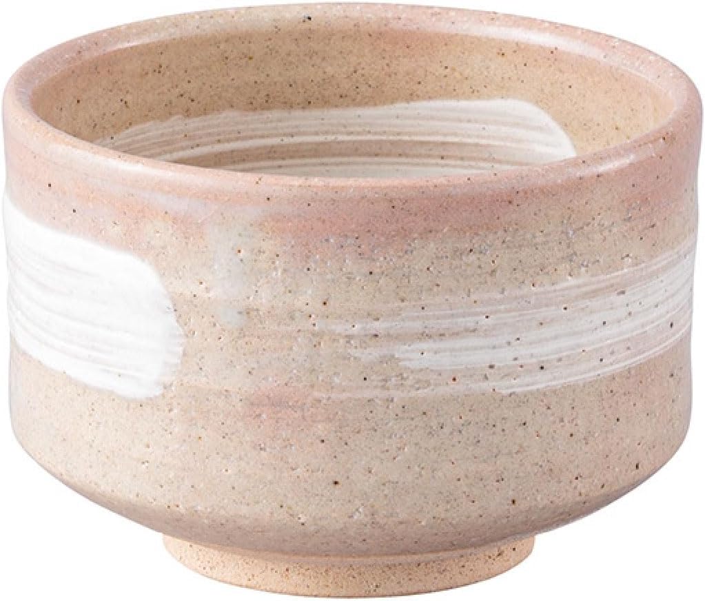 Japanese Traditional Handcrafted Mino Matcha Chawan Tea Bowl Cup Ceremony Tableware Pottery (Kohiki Ipponbiki)