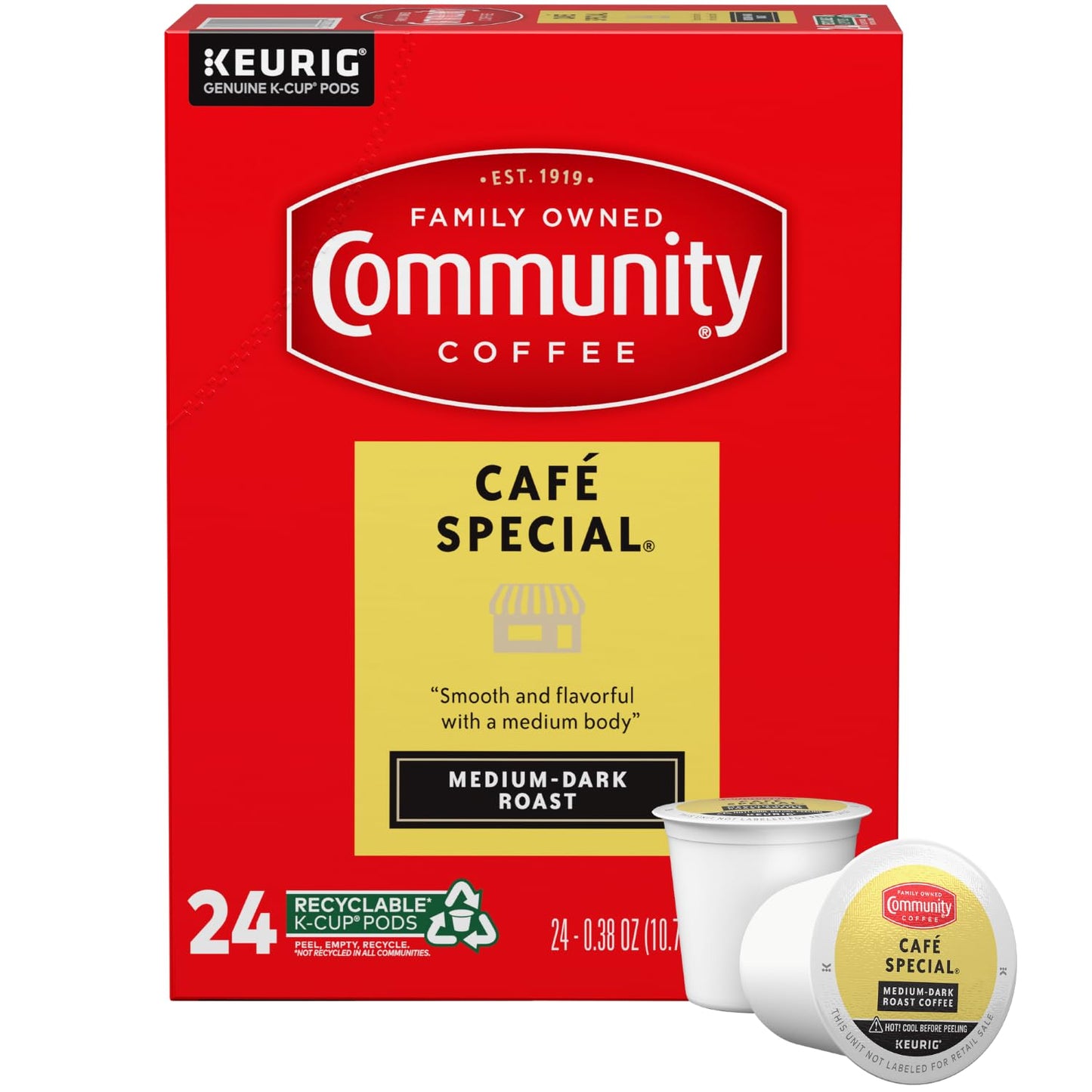 Community Coffee Café Special Medium Dark Roast, Single-Serve Keurig K-Cup Pods, 24 Count (Pack of 1)