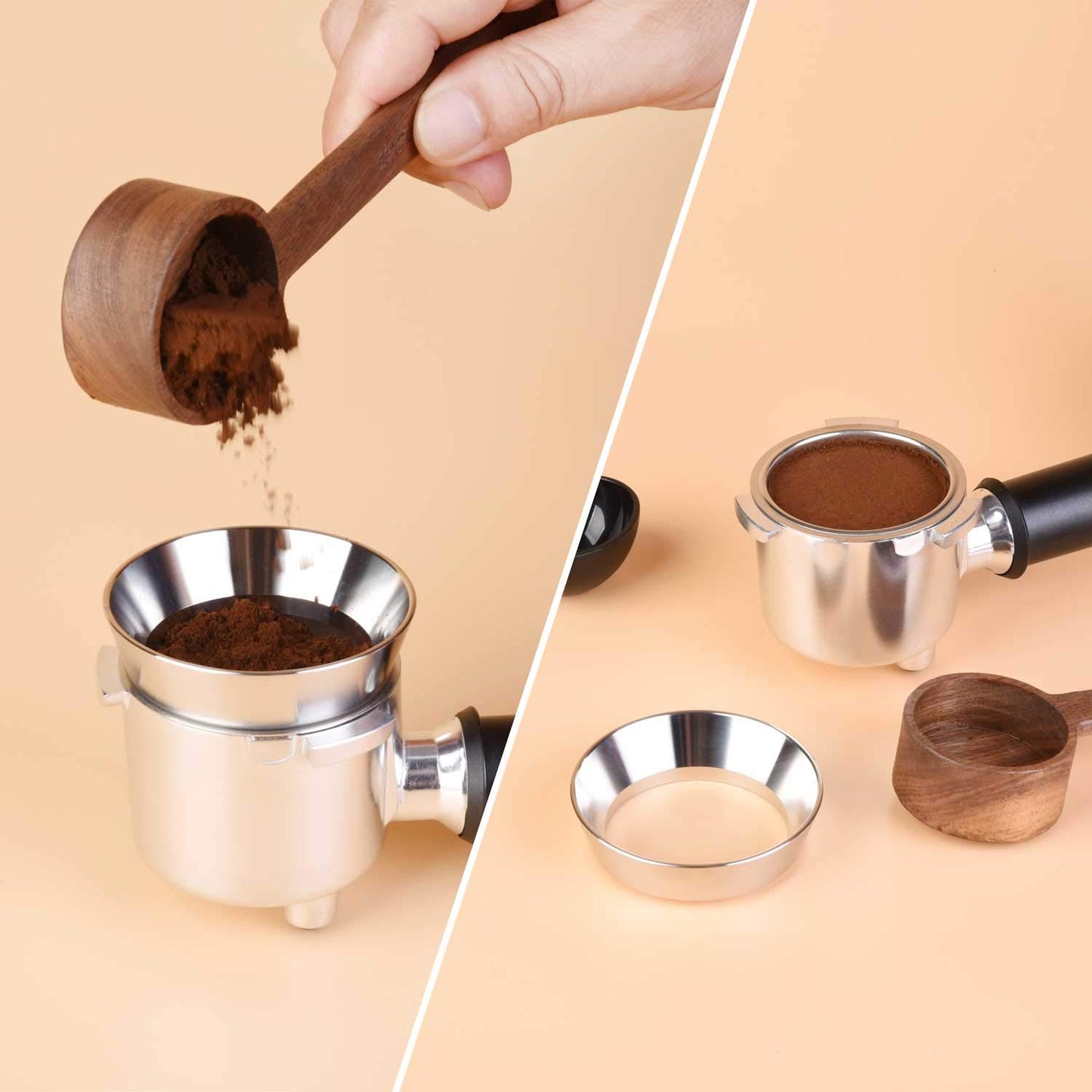 Stainless Steel Espresso Dosing Funnel Compatible with 51mm Portafilter
