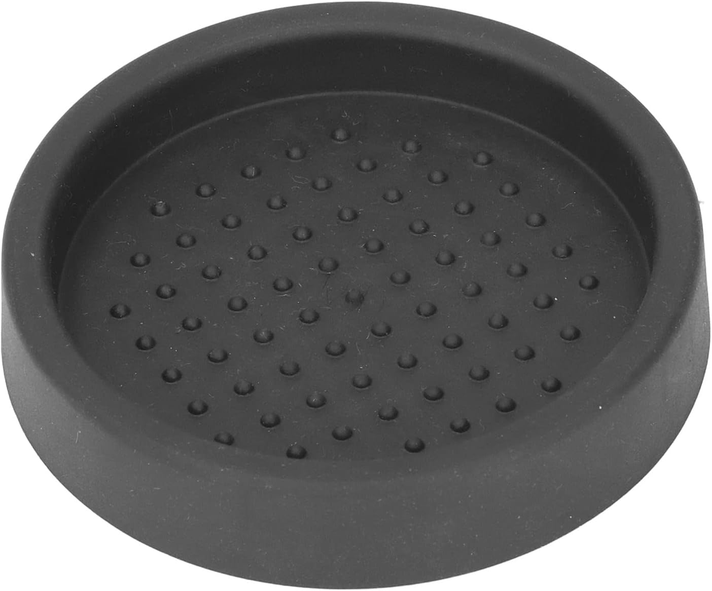 Tamper Mat, 3in Food Grade Silicone Coffee Tamper Mat Compact Anti Slip Round Single Hole Coffee Powder Pressing Pad for Cafe Household(Black)